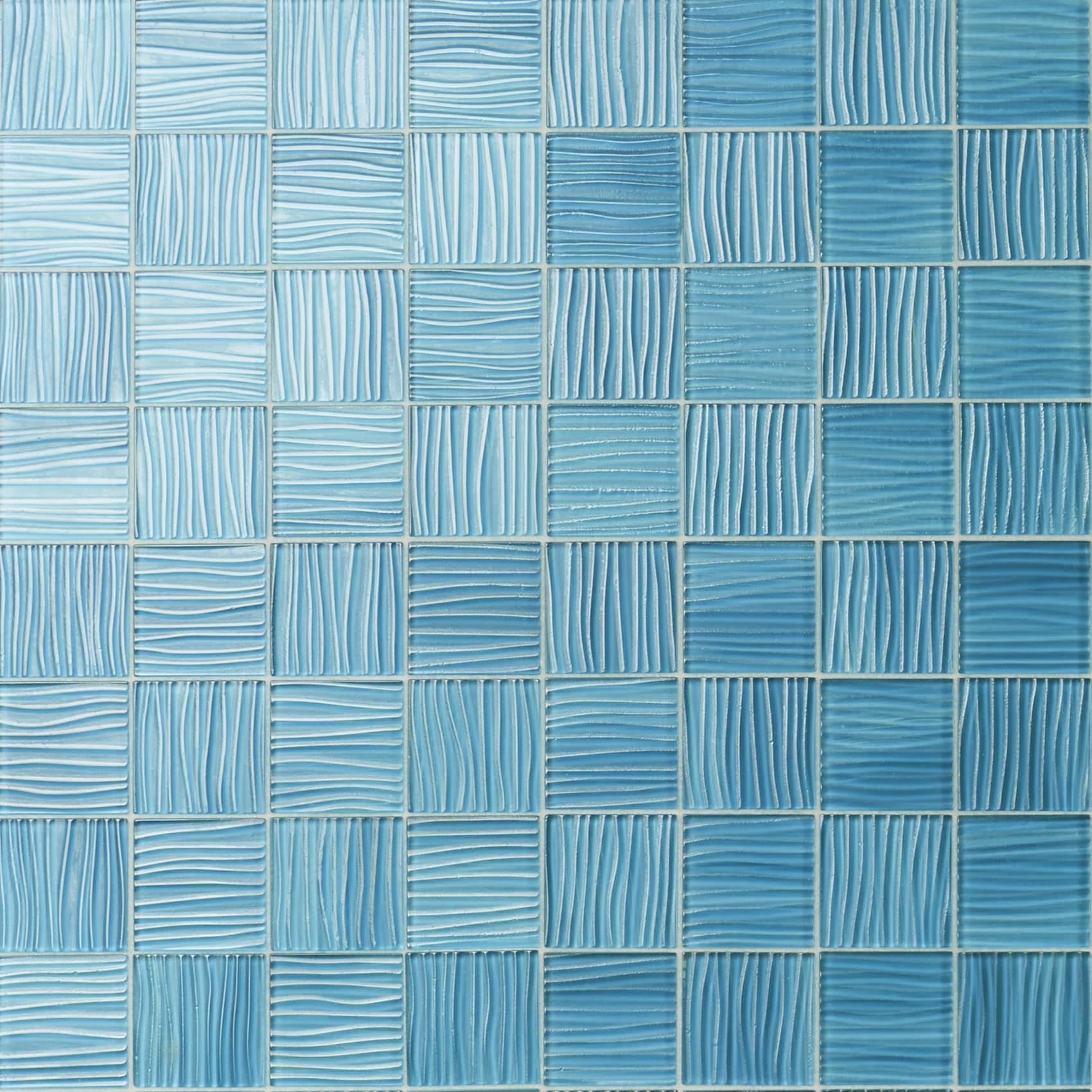 Artmore Tile EXT3RD107302 Mineralis Aqua 12-in x 12-in Polished Glass Patterned Mosaic Wall Tile ( 0.96-sq ft Piece )