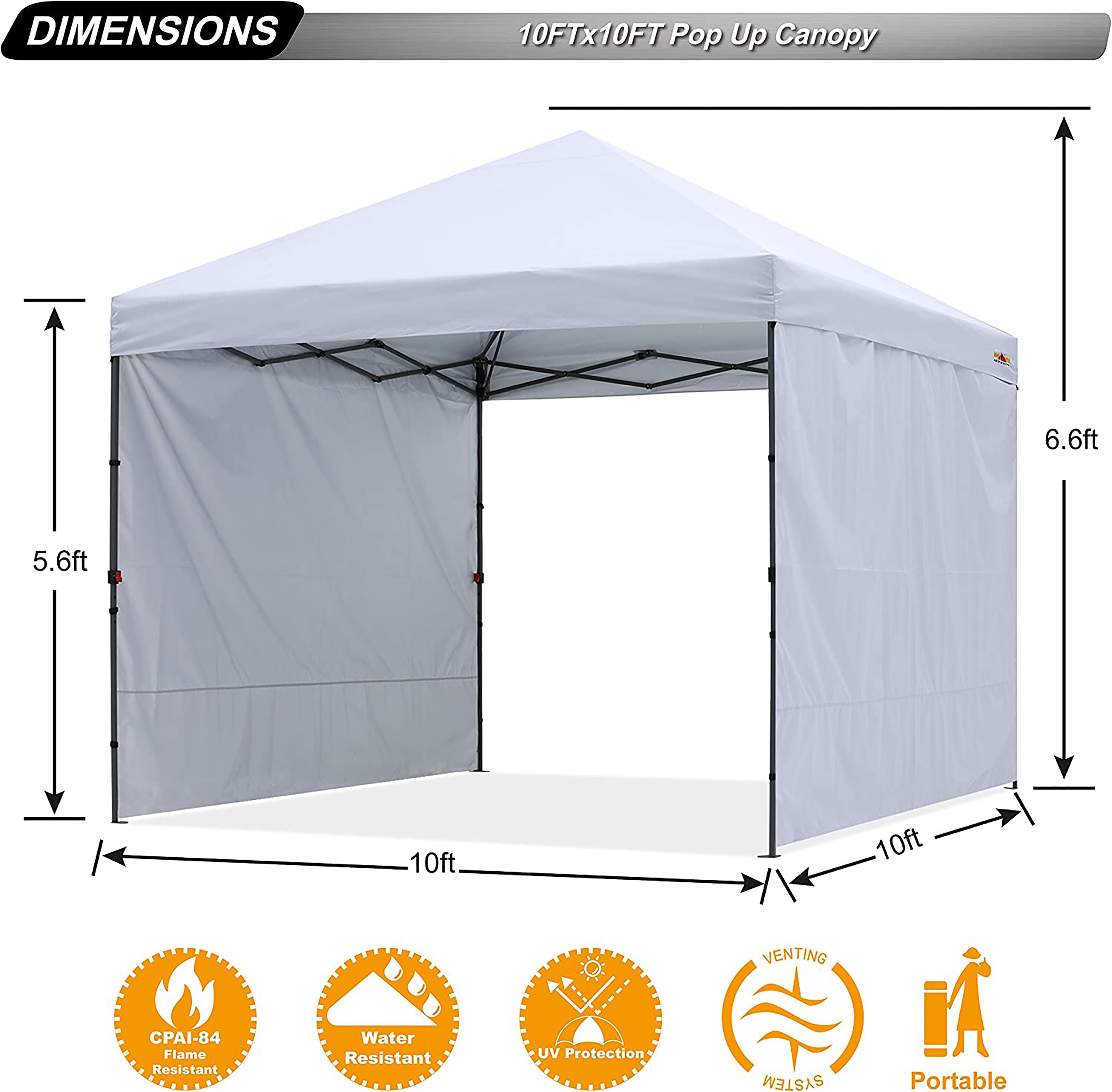 ABCCANOPY Commercial Ez Pop Up Canopy Tent 10x10 Premium-Series, White