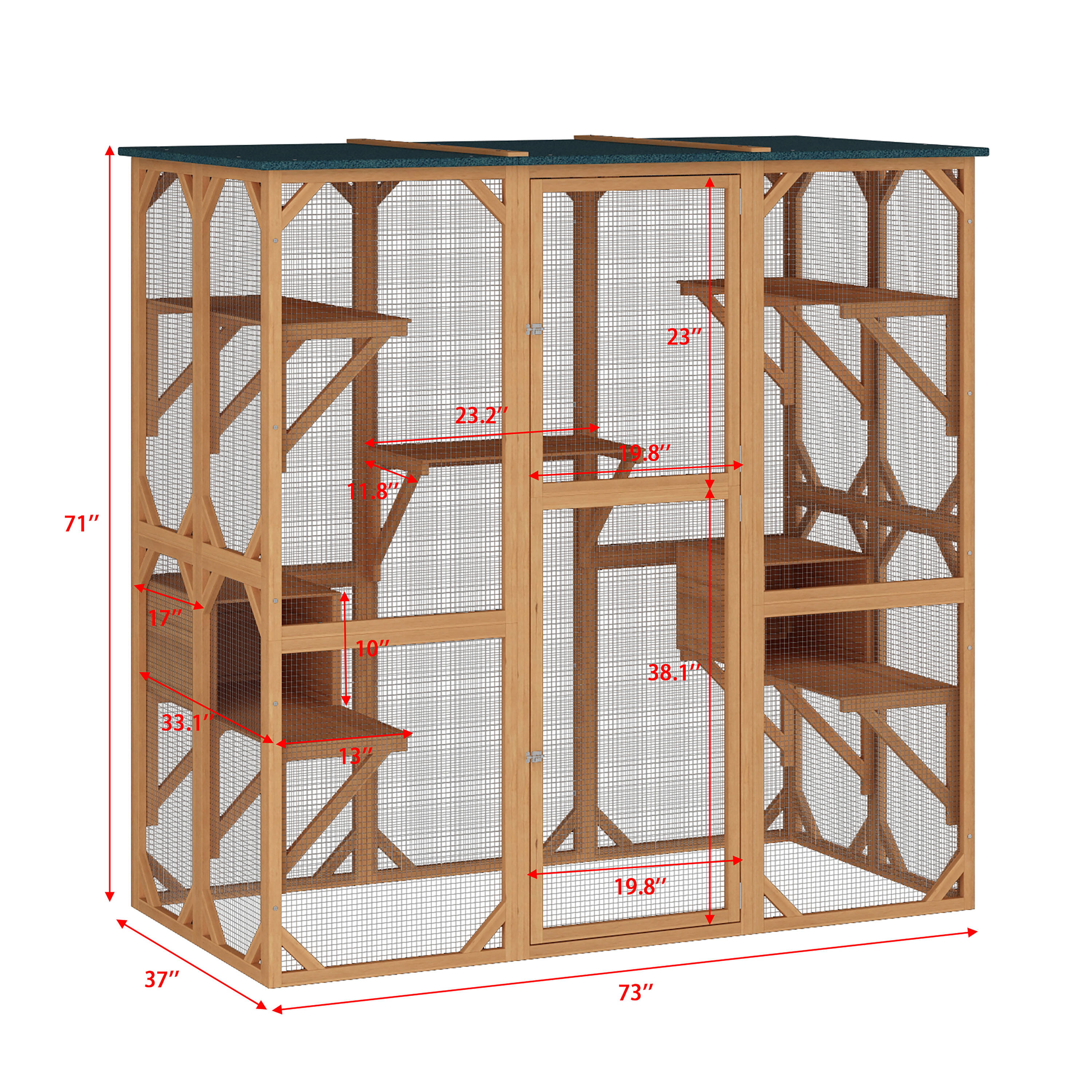 MIDHAM Brown Wood Convertible Chicken Coop and Rabbit Hutch KF150142-01 ...