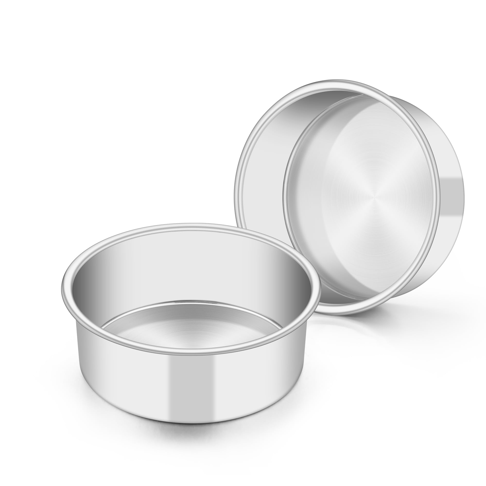 DHMHD  5 Inch Cake Pan Set of 2 Stainless Steel Small Layer Cake Pans Round Bakeware for Birthday Wedding Party Mirror Finish Dishwasher Safe