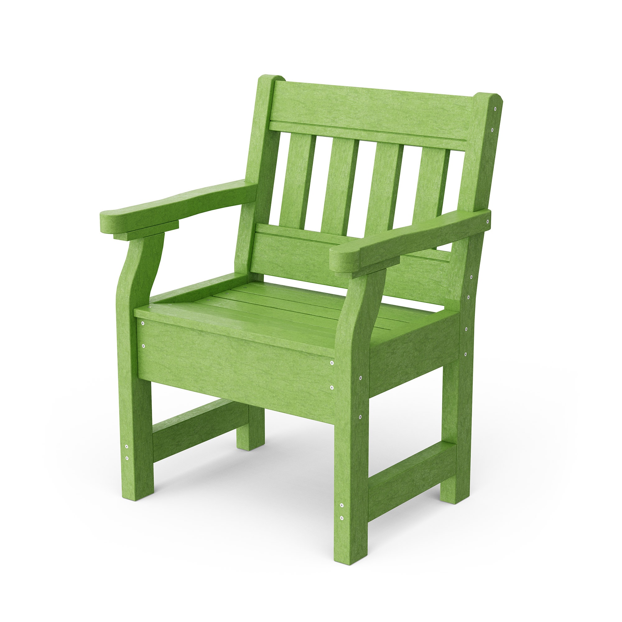 Wildridge LCC-123-TLG Heritage Garden Lime Green HDPE Frame Stationary Conversation Chair with Slat Seat