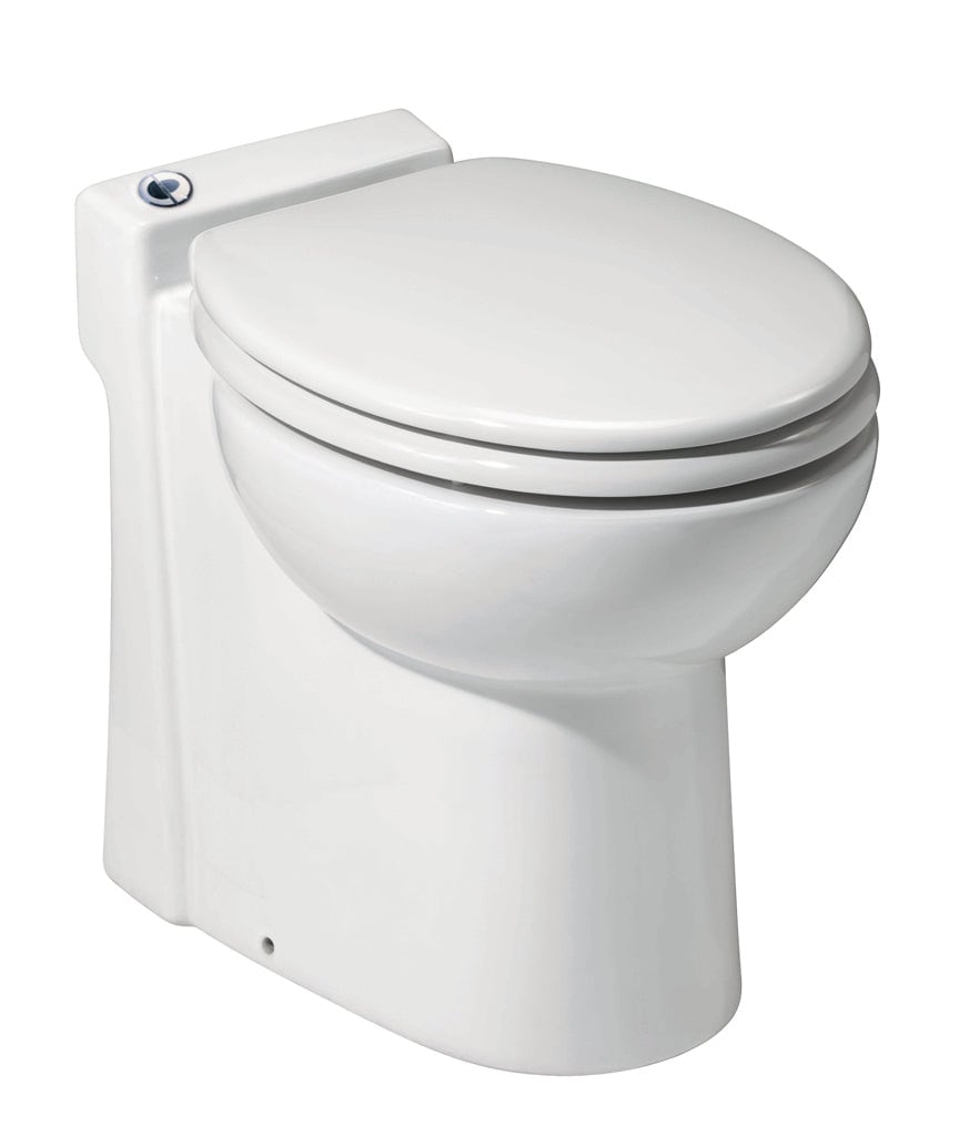 SANIFLO Sanicompact White Dual Flush Elongated Chair Height Soft Close  Toilet 12-in Rough-In 1-GPF in the Toilets department at