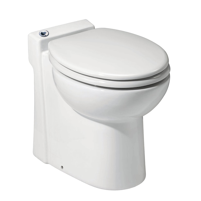 SANIFLO Sanicompact White Dual Flush Elongated Chair Height Soft Close  Toilet 12-in Rough-In 1-GPF in the Toilets department at