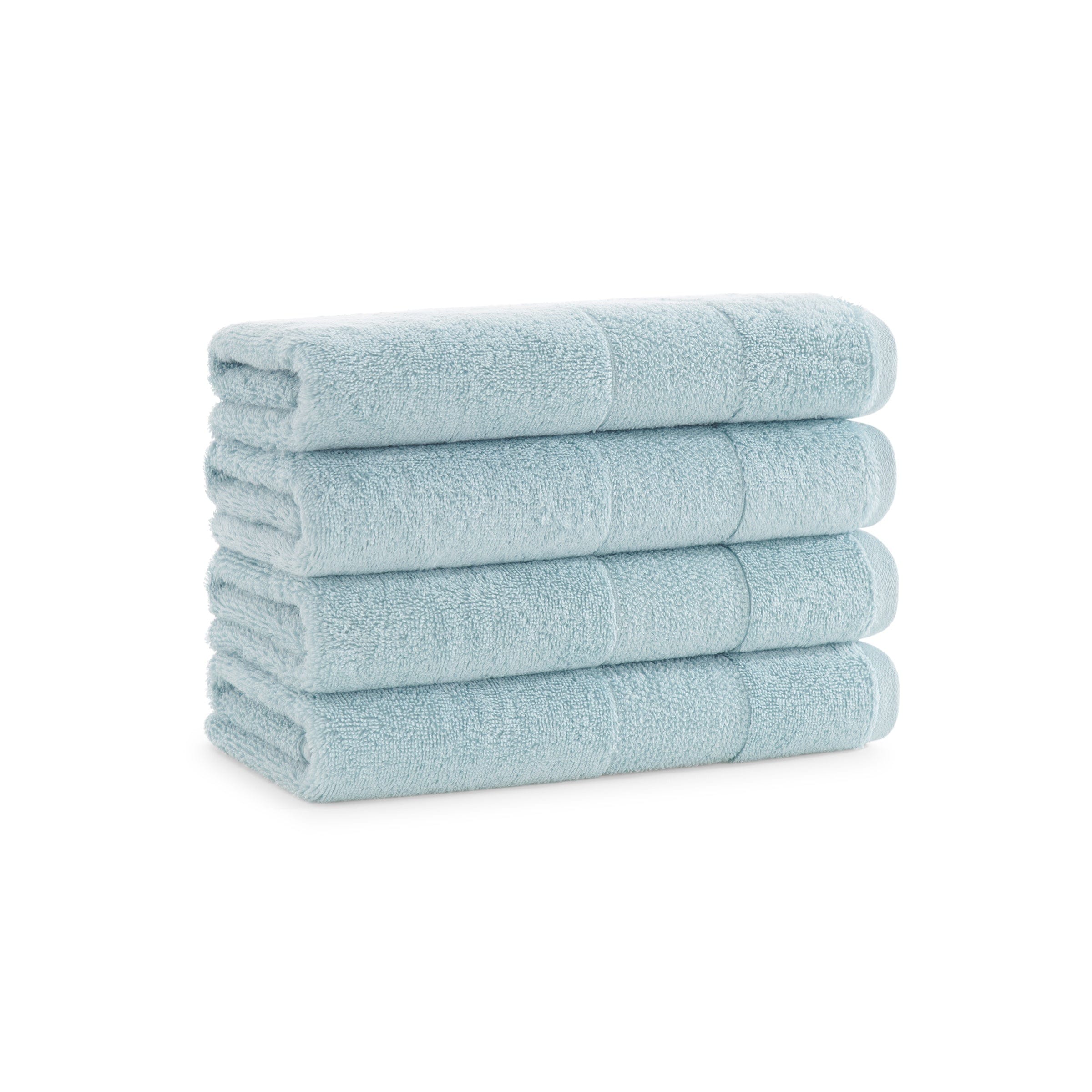 Arkwright Home Aston and Arden Turkish Solid Hand Towel 18x32 Sterling Blue - Pack of 4