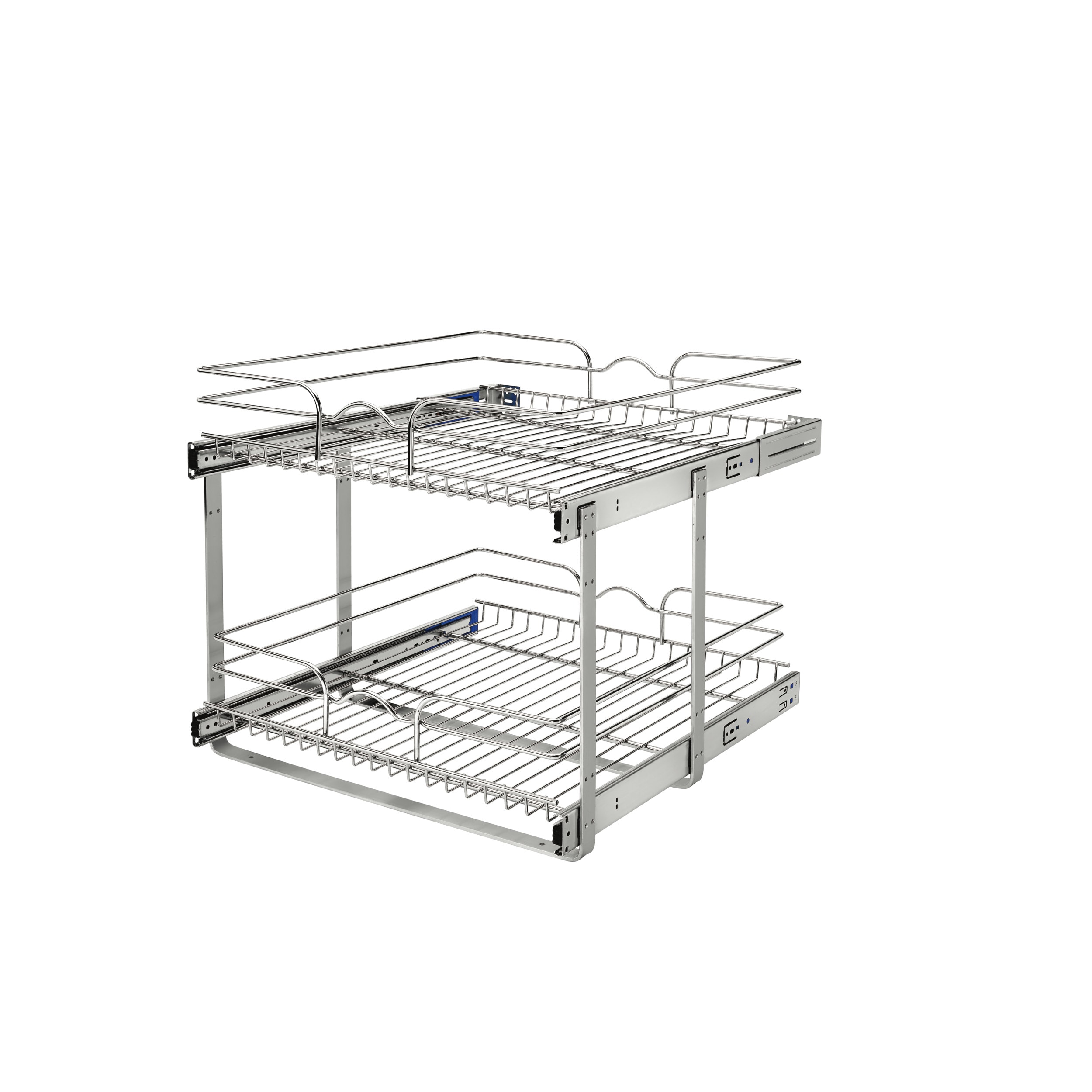 HomLux 17-in W x 16.4-in H 2-Tier Cabinet-mount Metal Soft Close Pull-out  Sliding Shelf Kit in the Cabinet Organizers department at