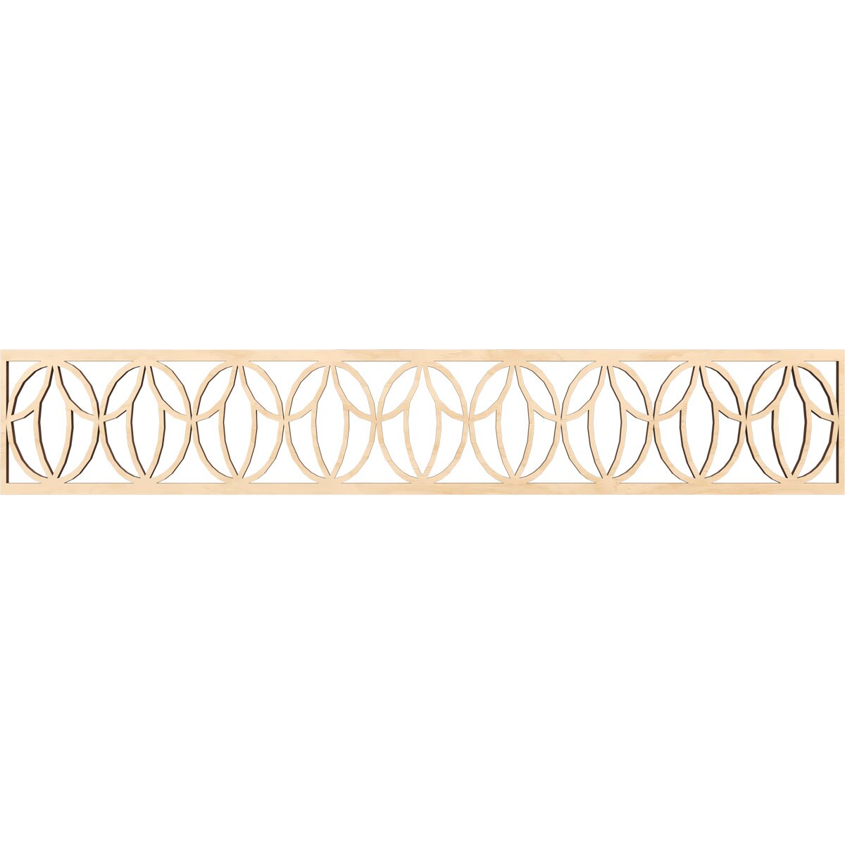 Ekena Millwork MLDB08X46SHOBI Shoshoni Fretwork Flat Trim 8-in x 3.89-ft Birch Brown Unfinished 2156129 Pierced Wall Panel Moulding