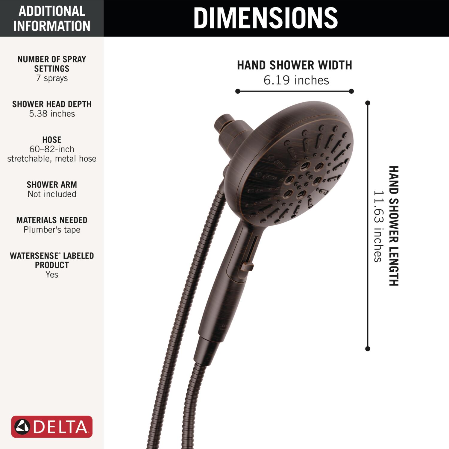 Delta 54910-RB-PK Fixed-Showerhead - View #3