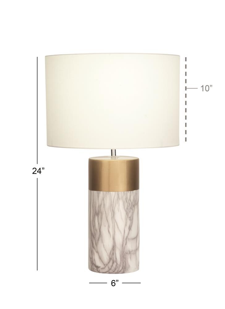 Cosmoliving By Cosmopolitan 25 In White Table Lamp With Linen Shade The Lamps Department At Com Cosmopolitan 25 In White Table Lamp, Table Lamps Gold And White