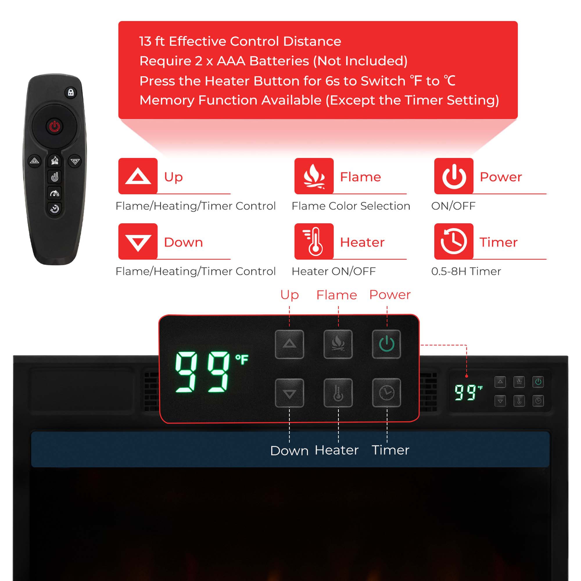 Goplus FP10357US-BK Electric-Fireplace-Fireboxes - View #4