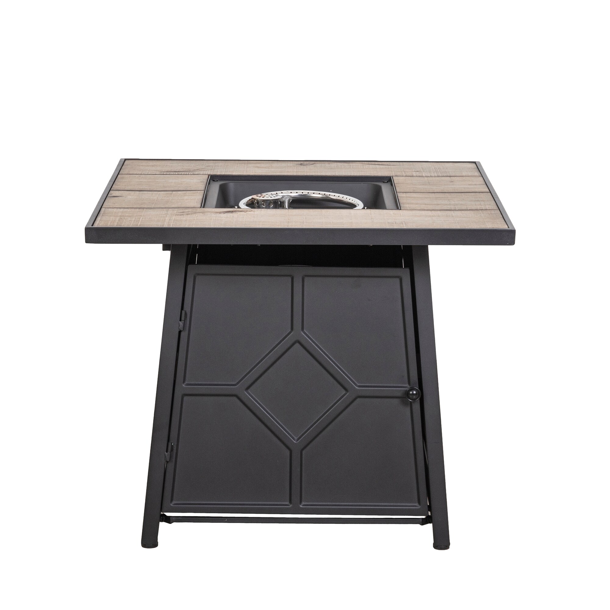 Bybafun YA6400001 28-Inches W Black Concrete Square Tabletop Liquid propane Fire pit