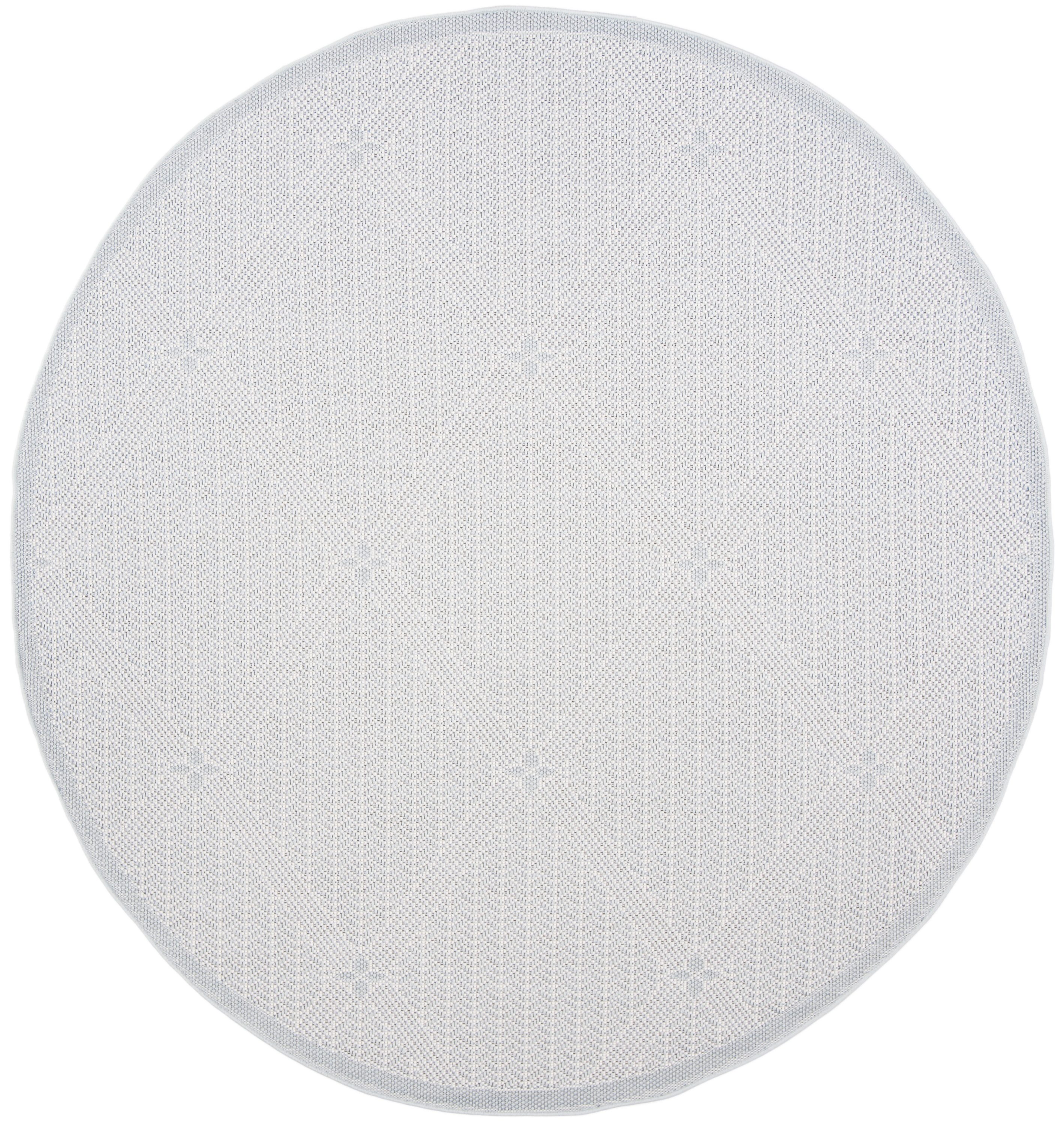 Safavieh BMU811M-7R Bermuda Devon 7 x 7 (ft) Loomed Polypropylene Light Blue/Ivory Round Indoor/Outdoor Trellis Coastal Area rug