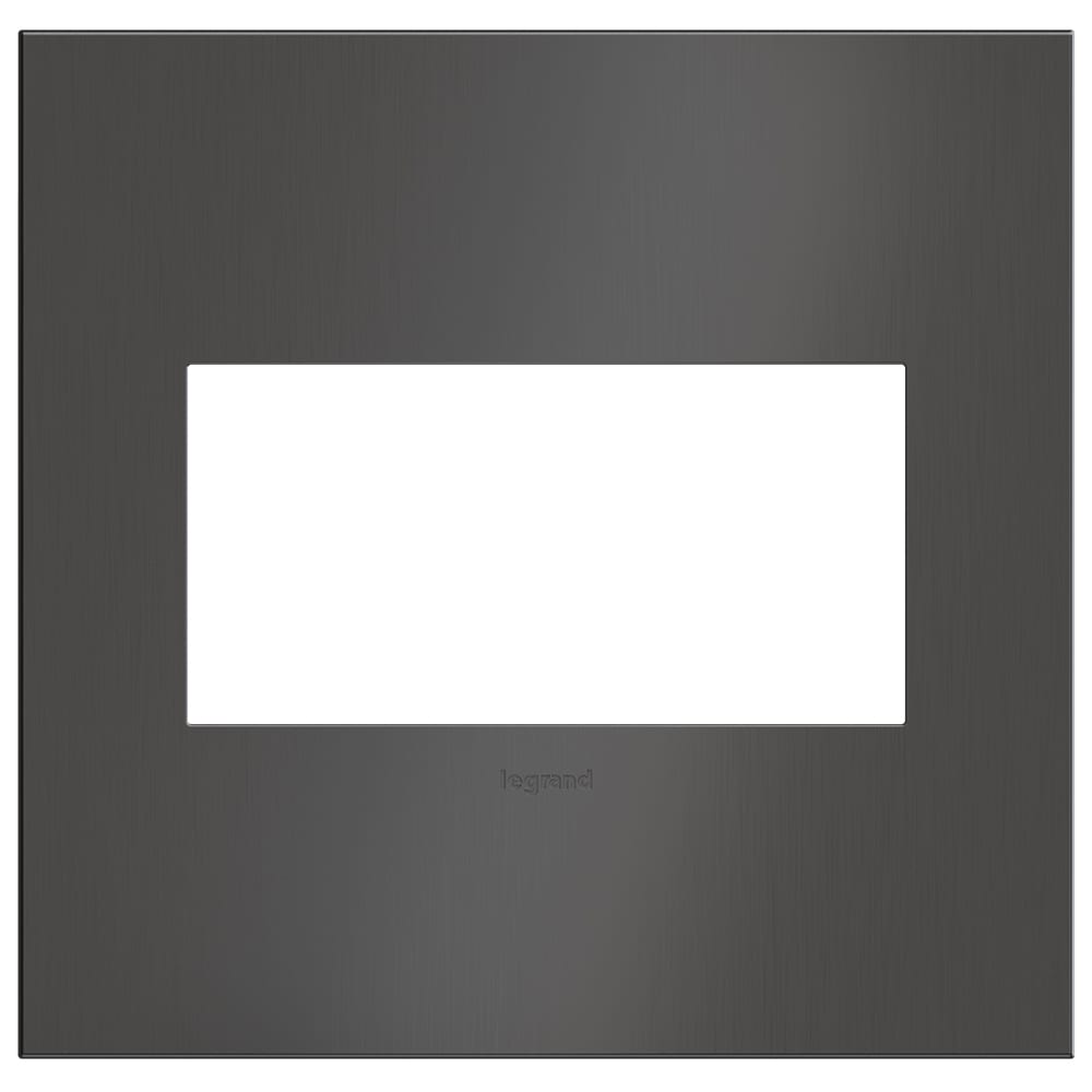 Legrand AWC2GBBN4 adorne 2 -Gang Specialty Size Brushed Black Nickel Nickel Indoor Screwless Square Wall Plate