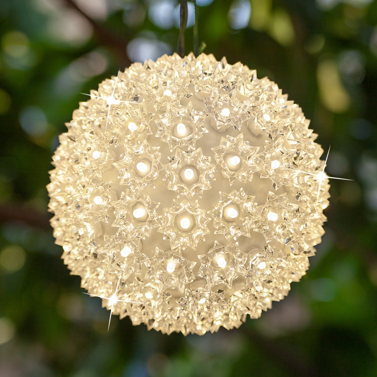 Wintergreen Lighting 7.5-in Hanging Sphere Ball Light Display with White LED Lights in the Outdoor Christmas Decorations at Lowes.com