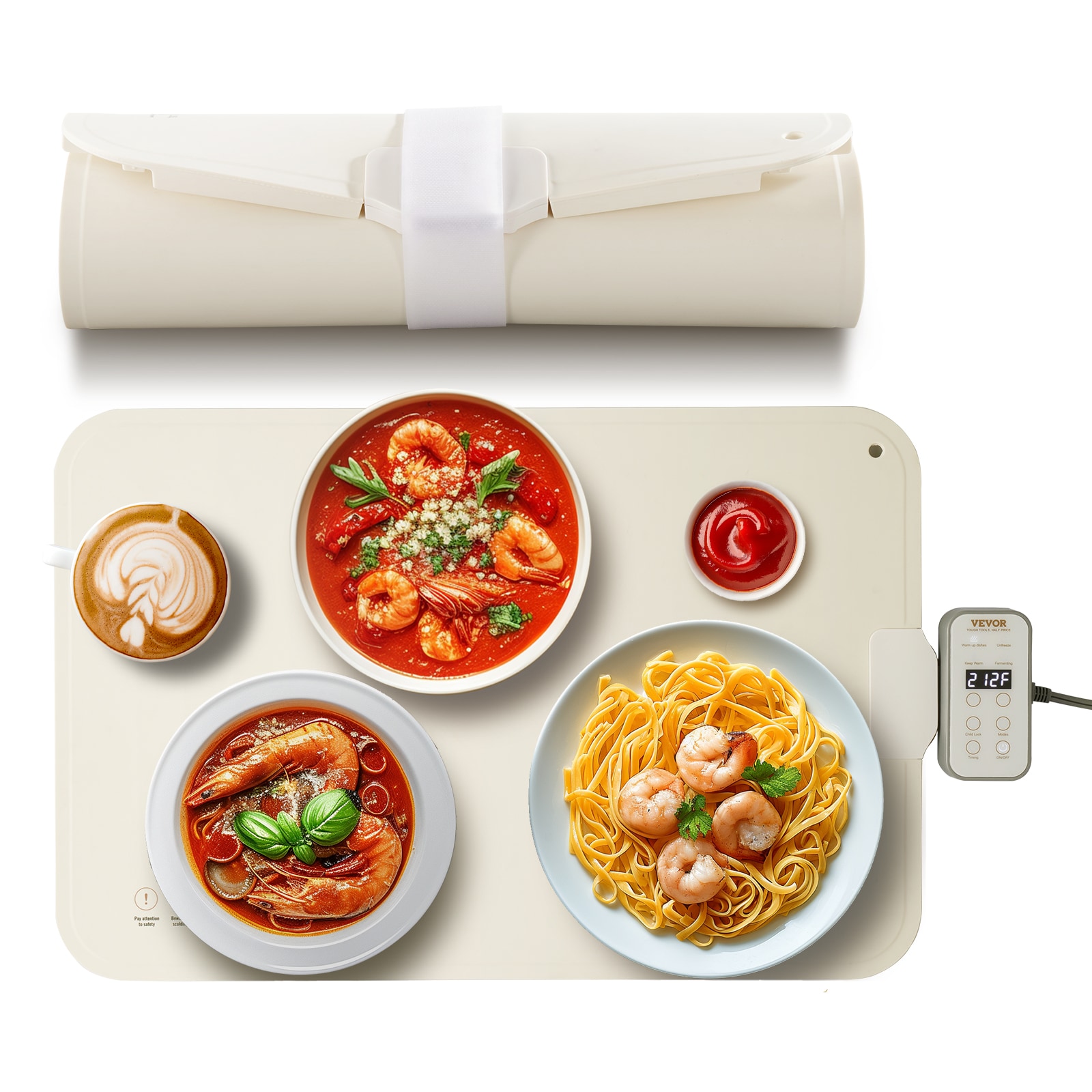 VEVOR DPJRG475380MMOA02V1 4 -Station 999-Quart Commercial/Residential Electric Warming tray