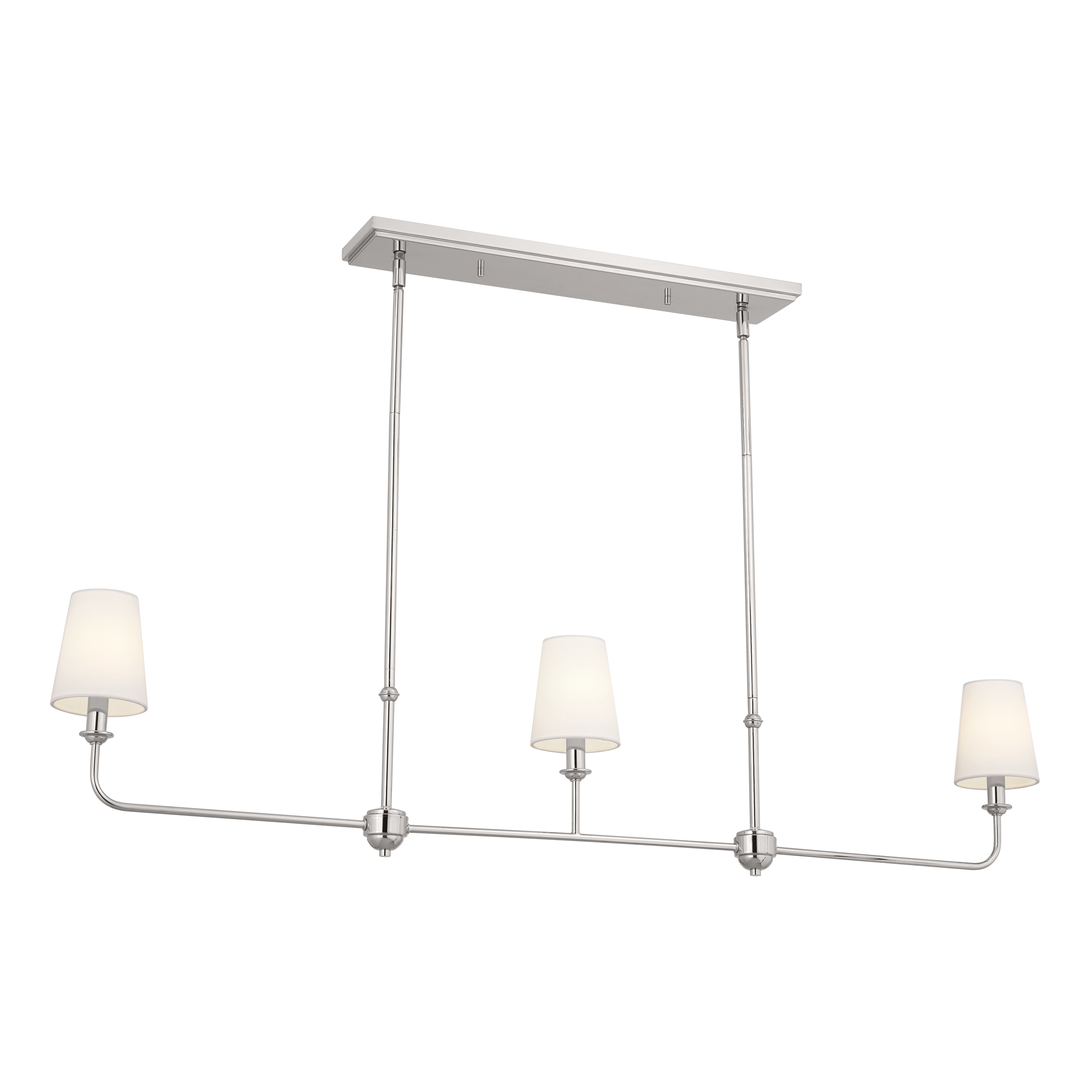 Kichler 52519PN Pallas 3 -Light Nickel Traditional For Use in Bedrooms, Dining Rooms, Foyers, Kitchens, Living Rooms Chandelier