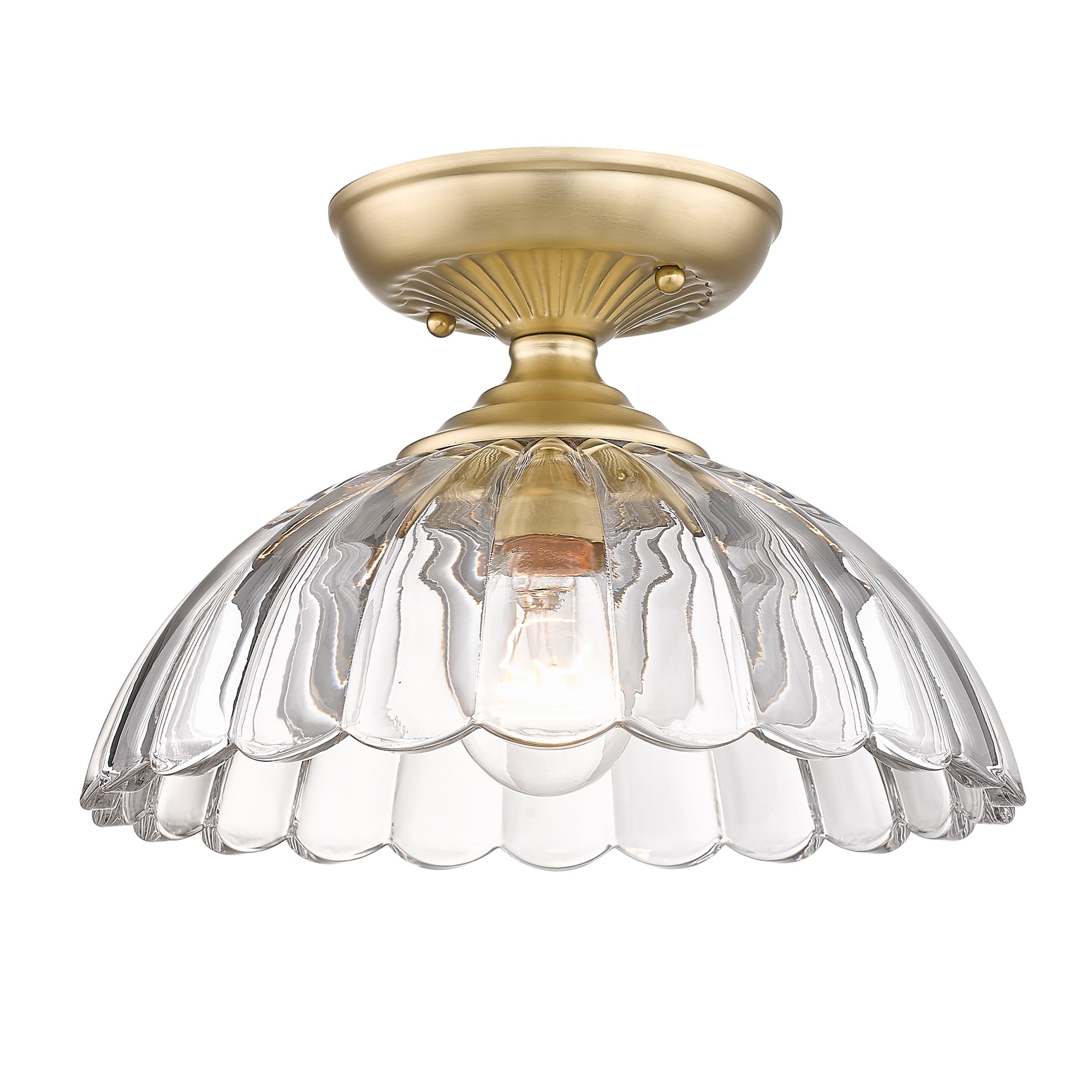 Brushed Champagne Bronze Glass Semi-Flush Mount Light
