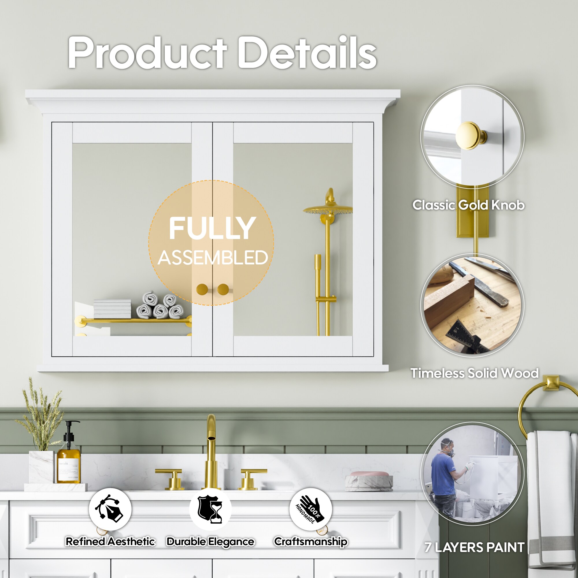Ayelon ZVEBJ4030WT Bathroom-Medicine-Cabinets - View #10