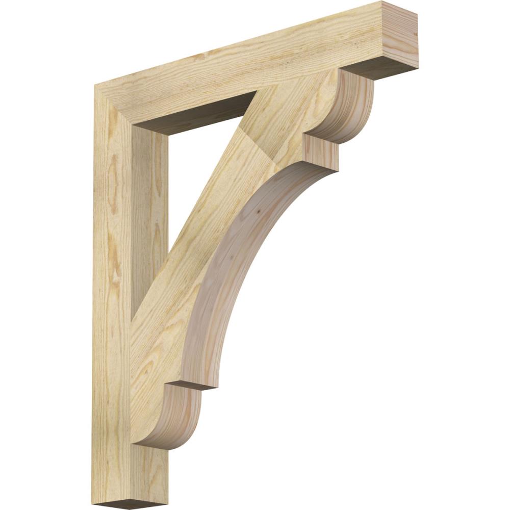 Ekena Millwork BKT04X28X32OLY05RDF Olympic block rough sawn 4-in x 28-in x 32-in Douglas fir Brown Wood Standard bracket