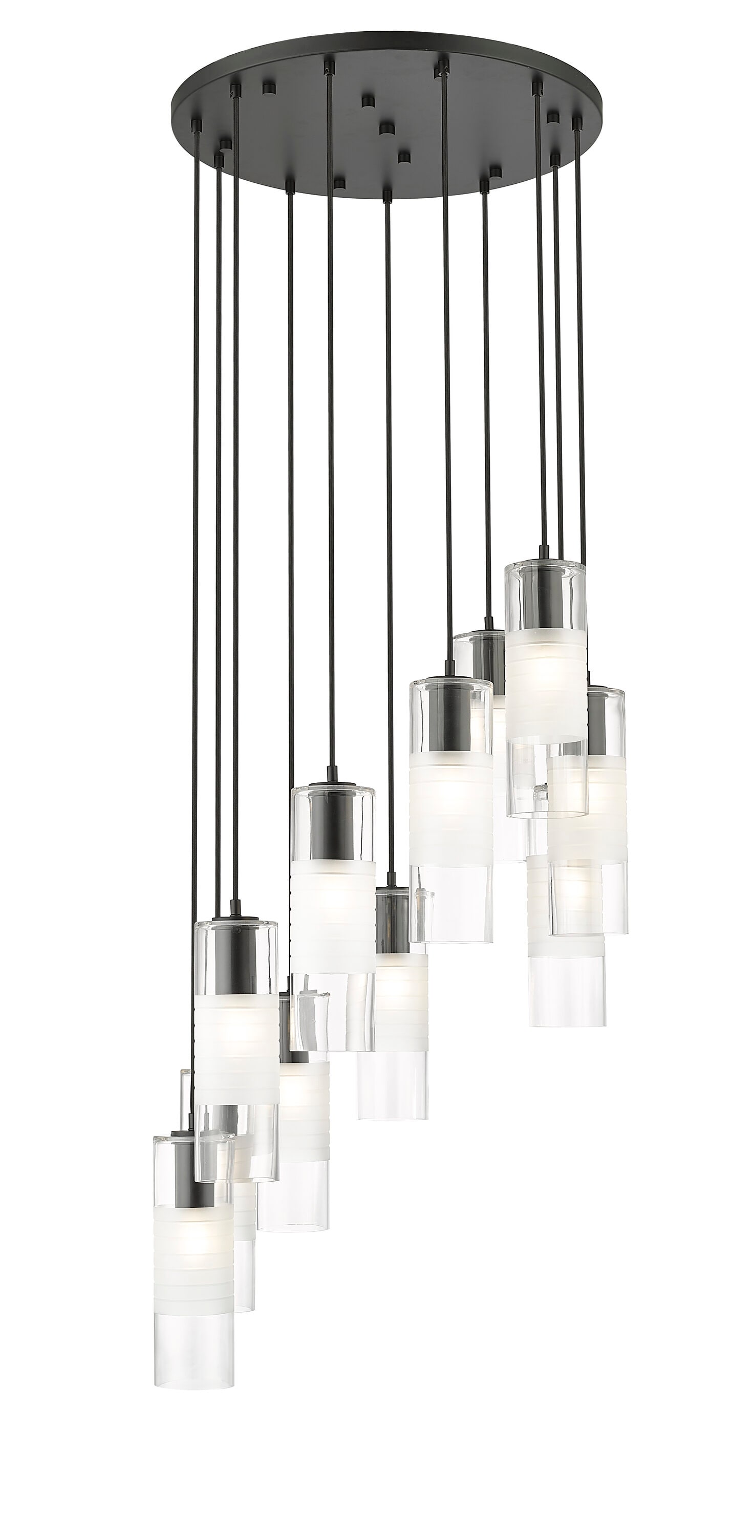 Z-Lite 824P-11R-MB Alton 11 -Light Matte Black Transitional For Use in Bedrooms, Dining Rooms, Foyers, Kitchens, Living Rooms Chandelier