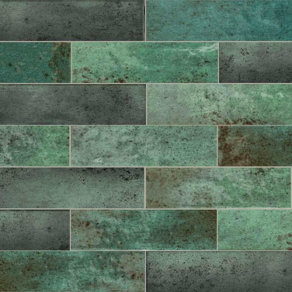 The Tile Life TKALO0210GR Ibiza Green 2-in x 10-in Glossy Ceramic Subway Wall Tile (5.16-sq. ft/ Carton)