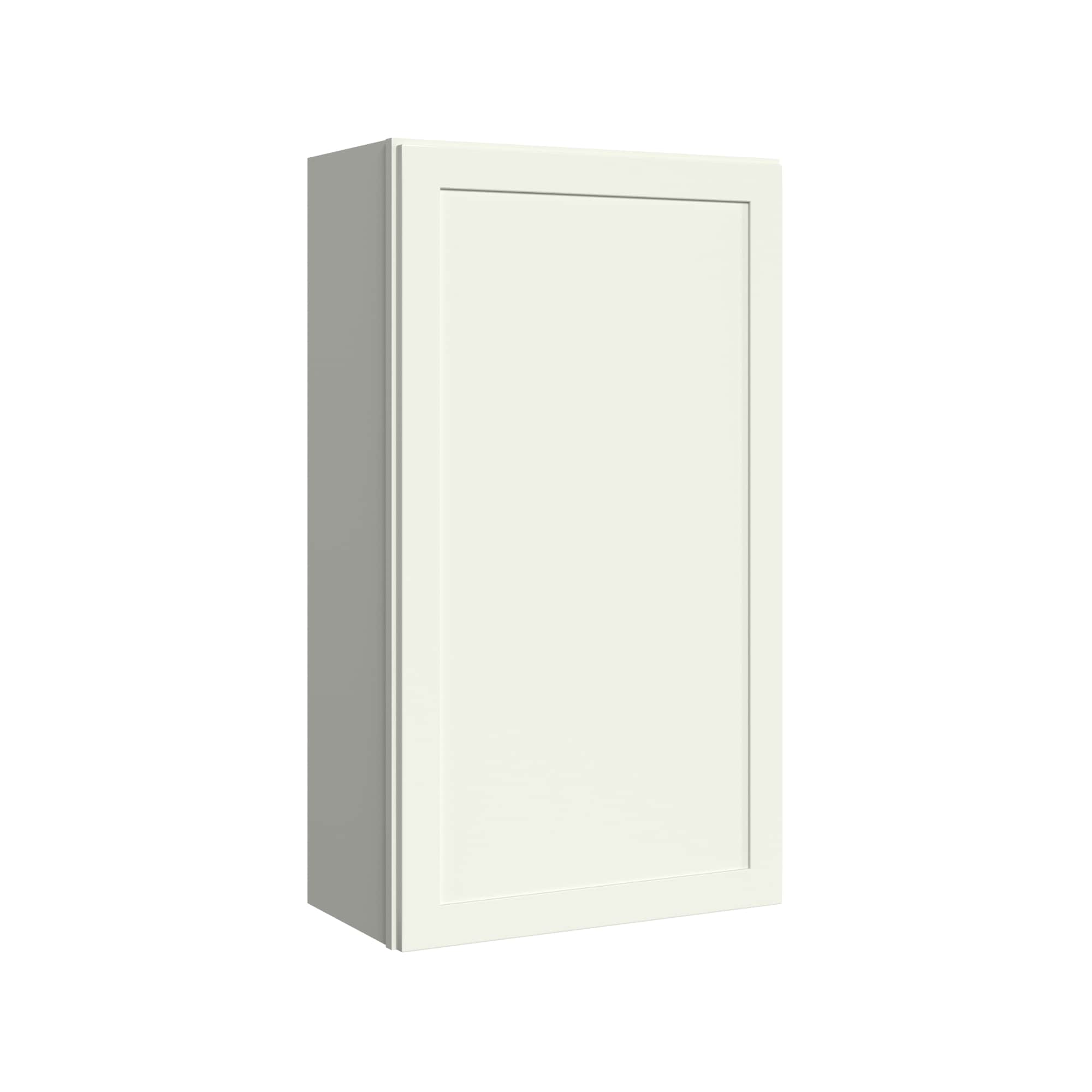 KraftMaid Momentum W2442RG71 Deveron 24-in W x 42-in H x 12-in D Dove White Wall Fully assembled Plywood Cabinet ( Recessed panel Shaker )