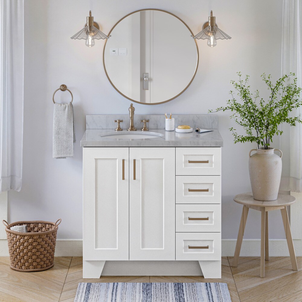 Taylor 37" White Marble Top Single Sink Vanity