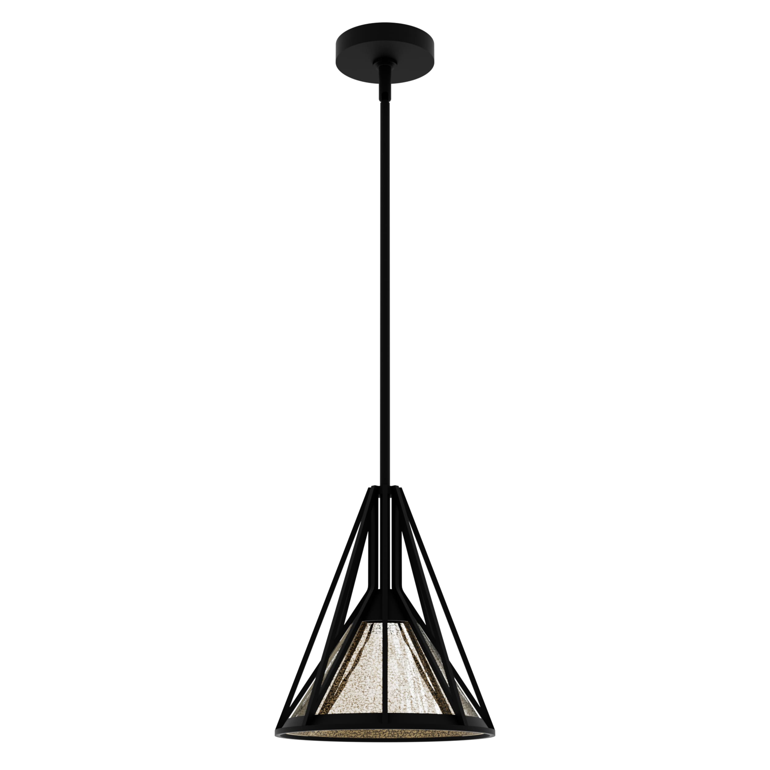 Hunter 19449 Rafner 1 -Light Natural Iron Modern/contemporary Mercury glass Geometric Medium Hanging Pendant light