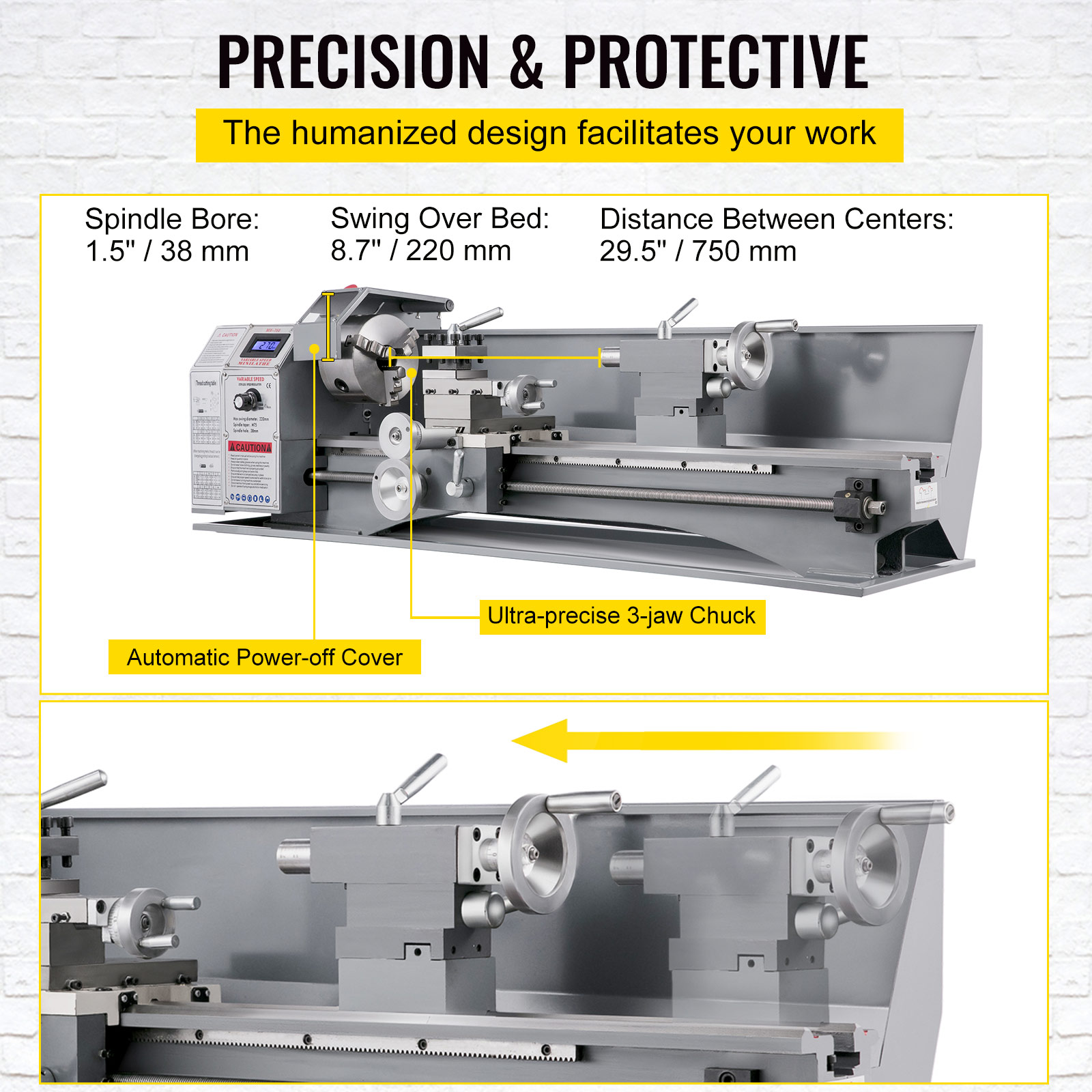 VEVOR JSMNCC220X750-001V1 Wood-Lathes - View #6