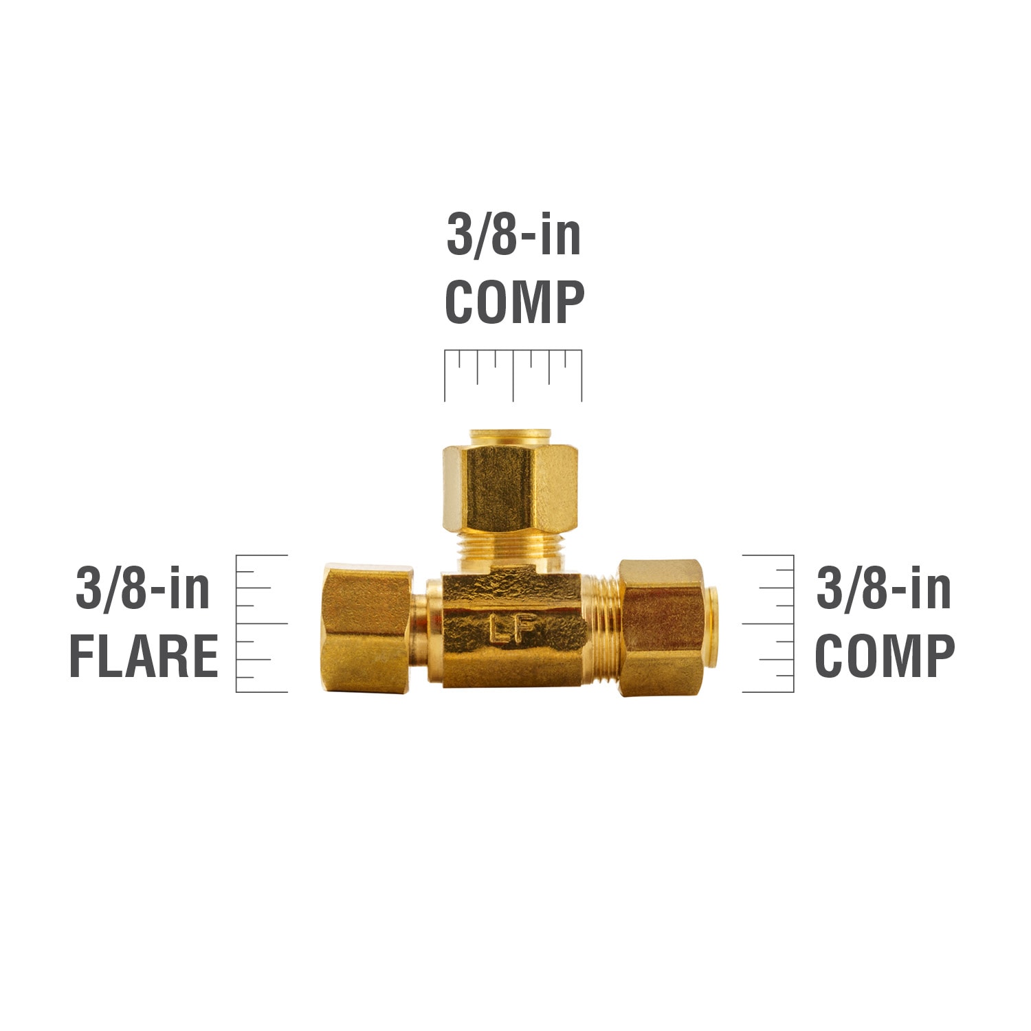 3/8 Compression Brass T-Valve