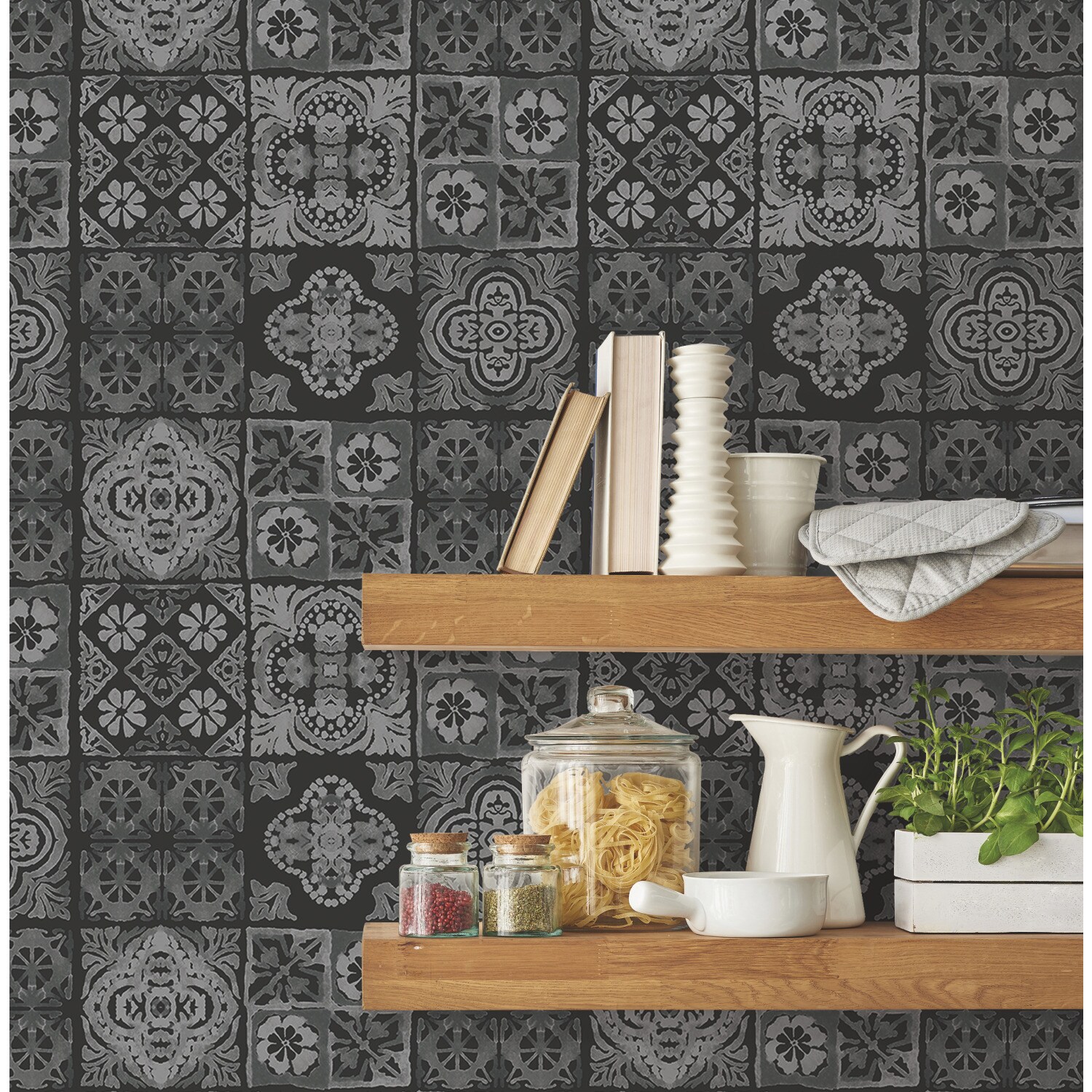 Roommates Copper Tin Tile Peel and Stick Wallpaper