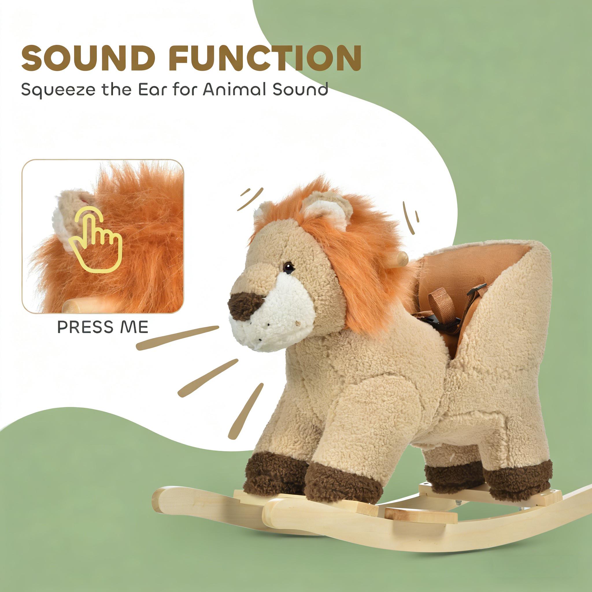 Tinyhomie Plush Rocking Animals Toy Lion Rocking Horse in the Kids Play ...