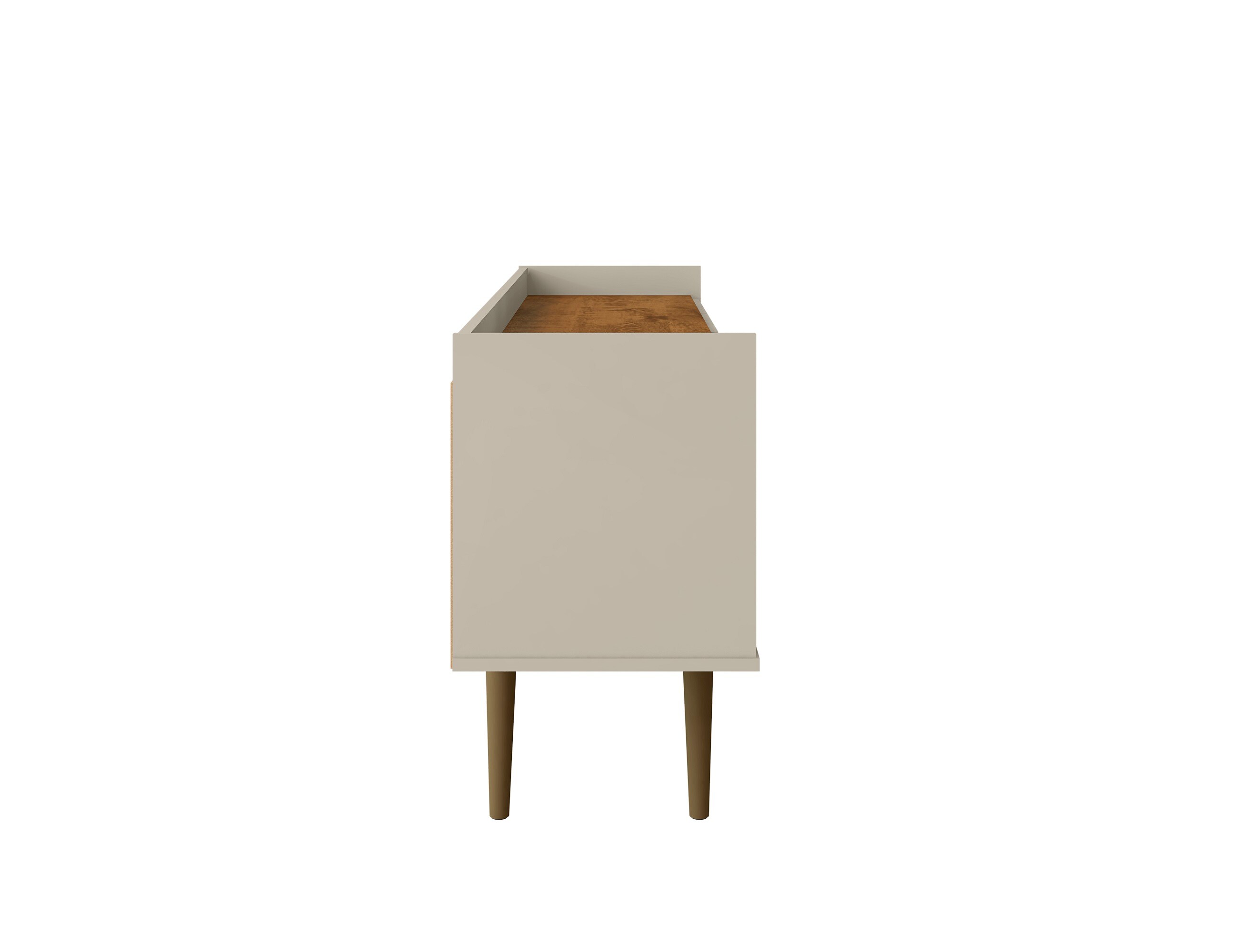 Bogart 53.54" Off-White Mid-Century Modern TV Stand with Cabinet