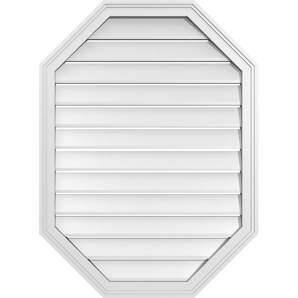 Ekena Millwork GVPOV28X3802SF 28-Inches x 38-Inches Off-white Octagon PVC Gable Louver Vent