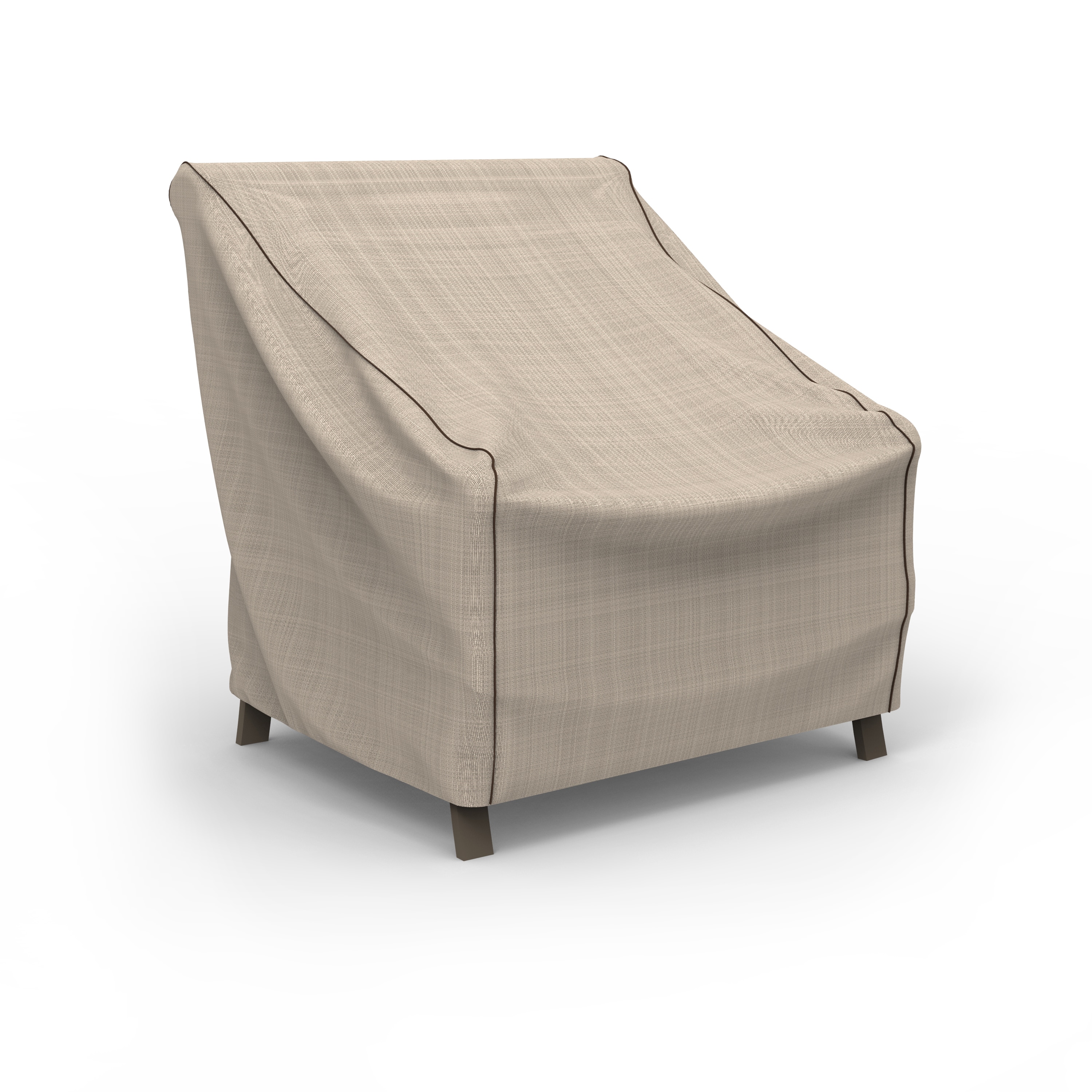 Budge P1W01PMNW2 StormBlock#8482 Savanna Black and Ivory Polyester Patio Furniture Cover For Conversation chair