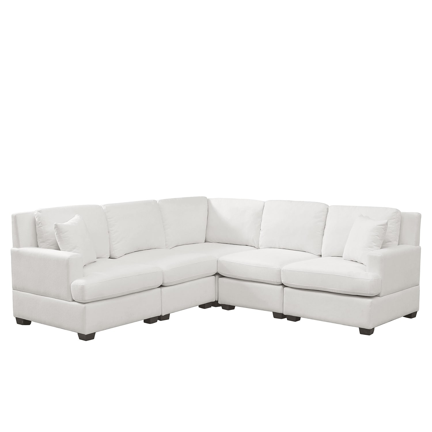 SINOFURN SYA010136GN 87.8-Inches Casual White 5 -seater Sectional