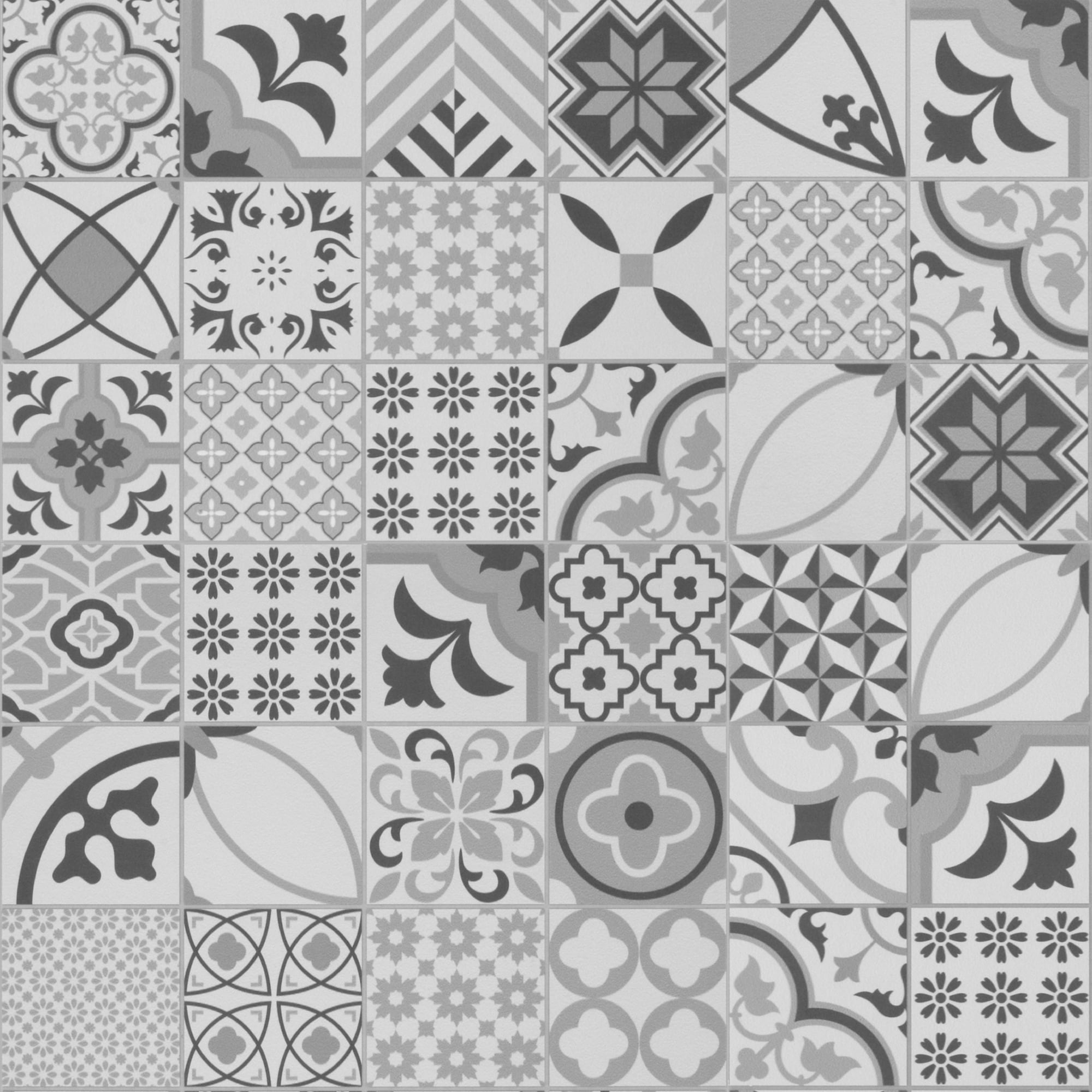 SUNWINGS SQAPTN-BLK-20 Black 9-in x 9-in Matte Composite Patterned Mosaic Wall Tile (11.4-sq. ft/ Carton)
