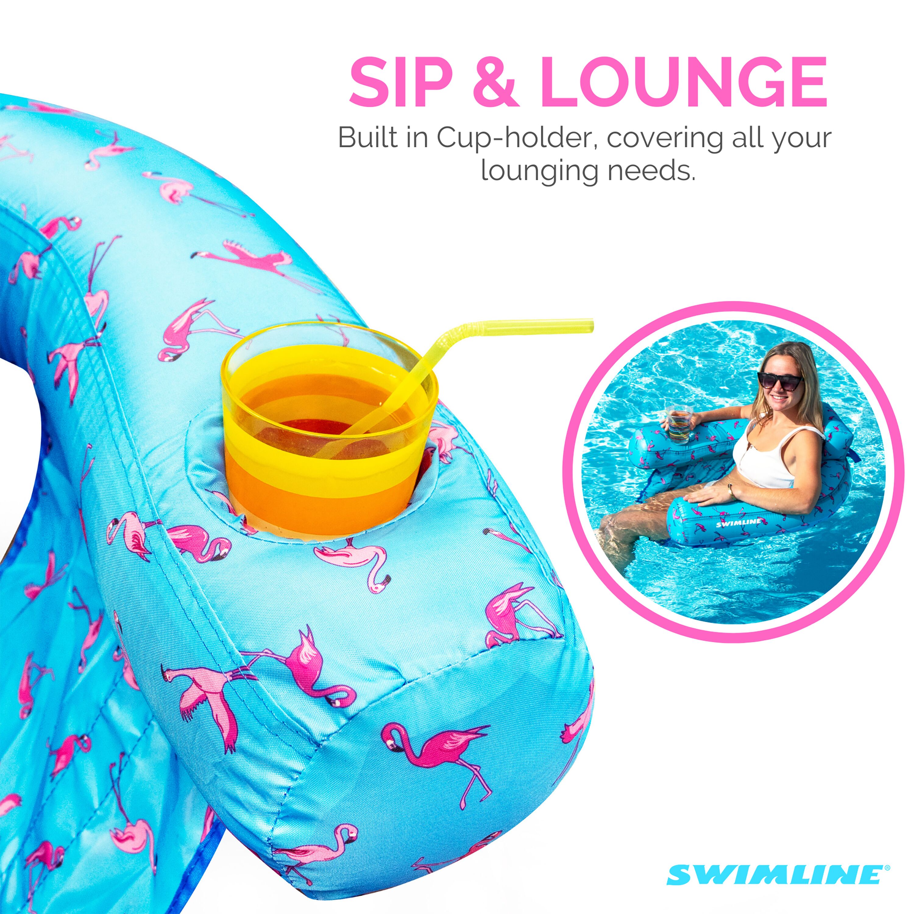 Swimline 32-in 1-Seat Blue Inflatable Lounger In The Pool Toys & Floats ...