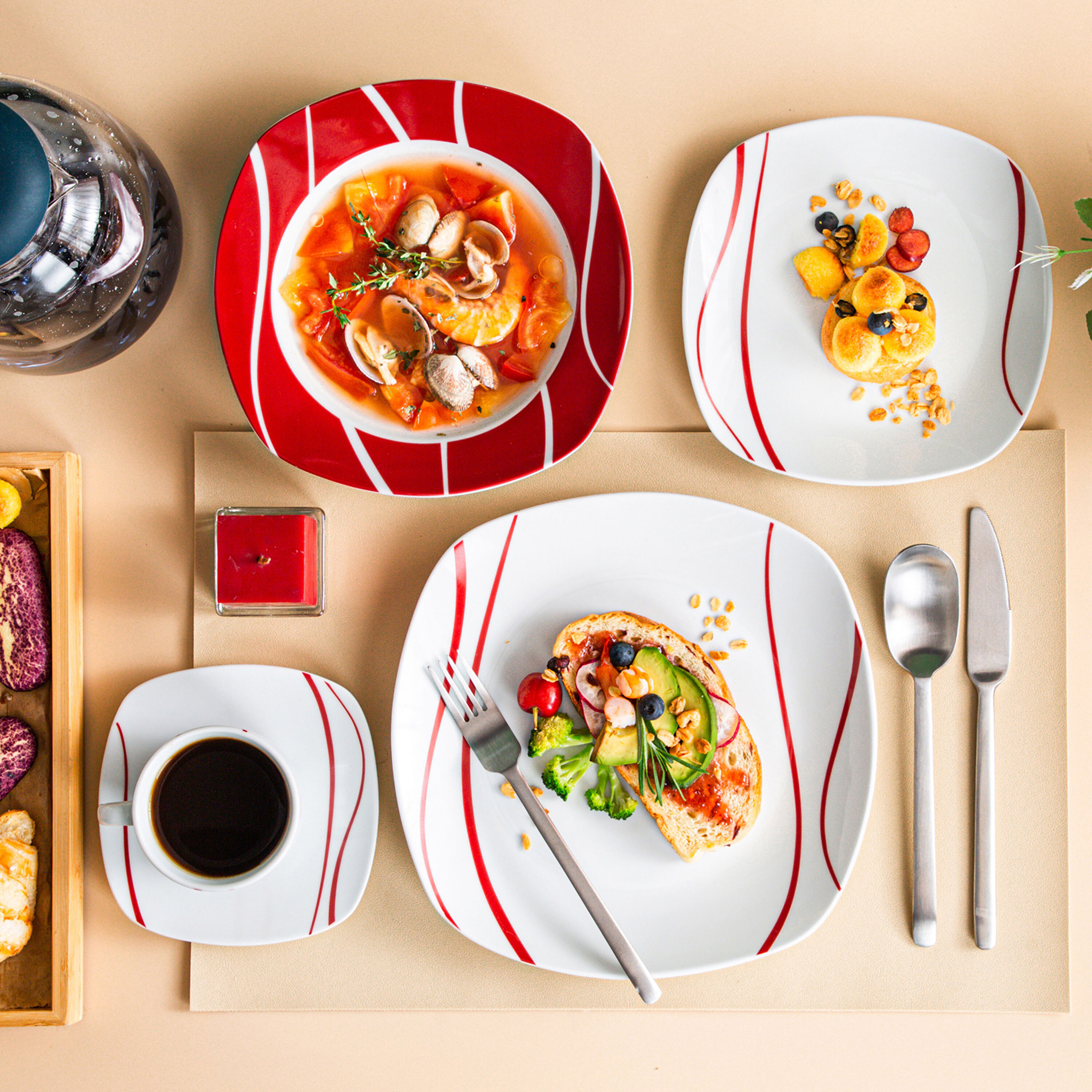 MALACASA Porcelain China Dinnerware Set - Service for 6 & Reviews