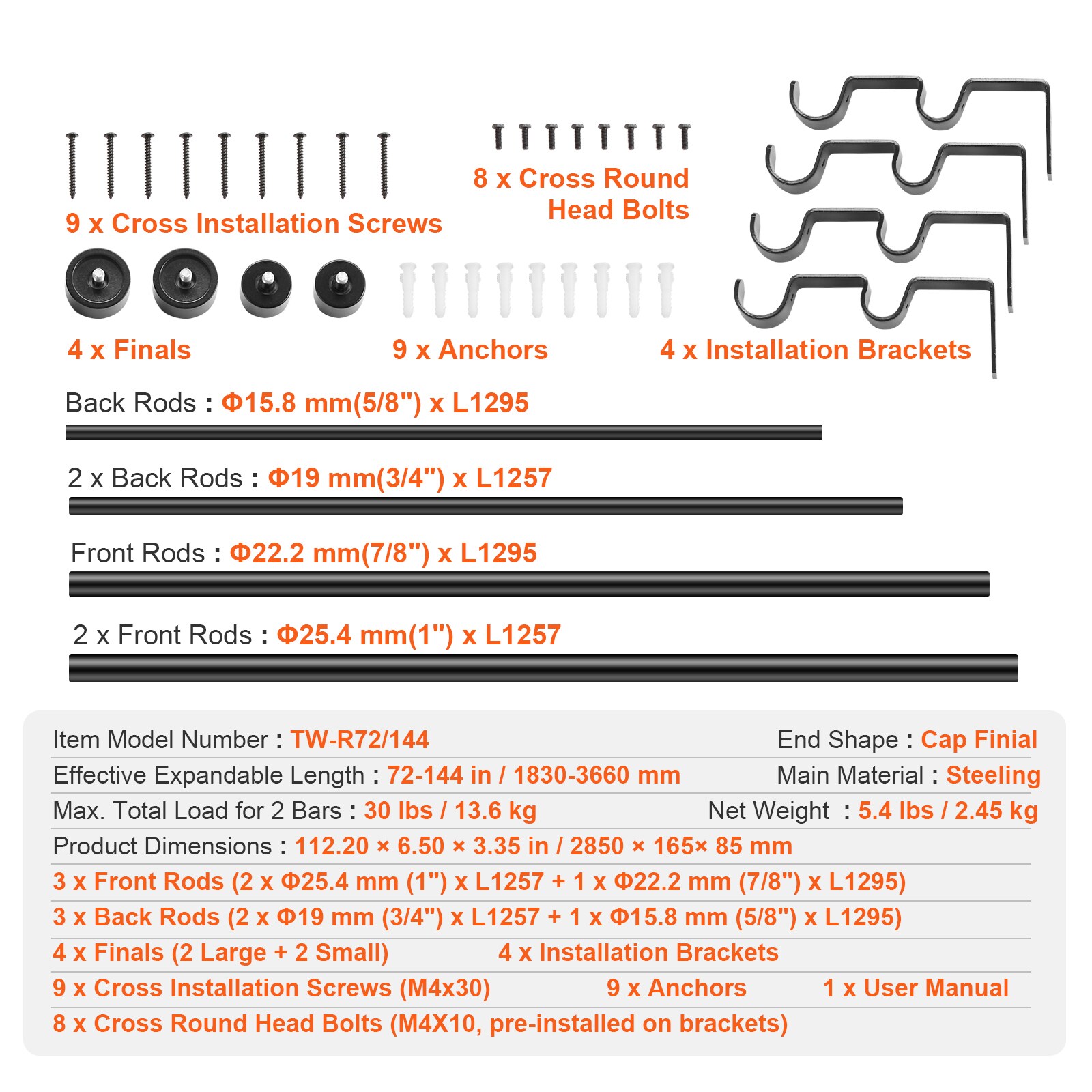 VEVOR SCCLG72144IN07706V0 Curtain-Rods - View #7