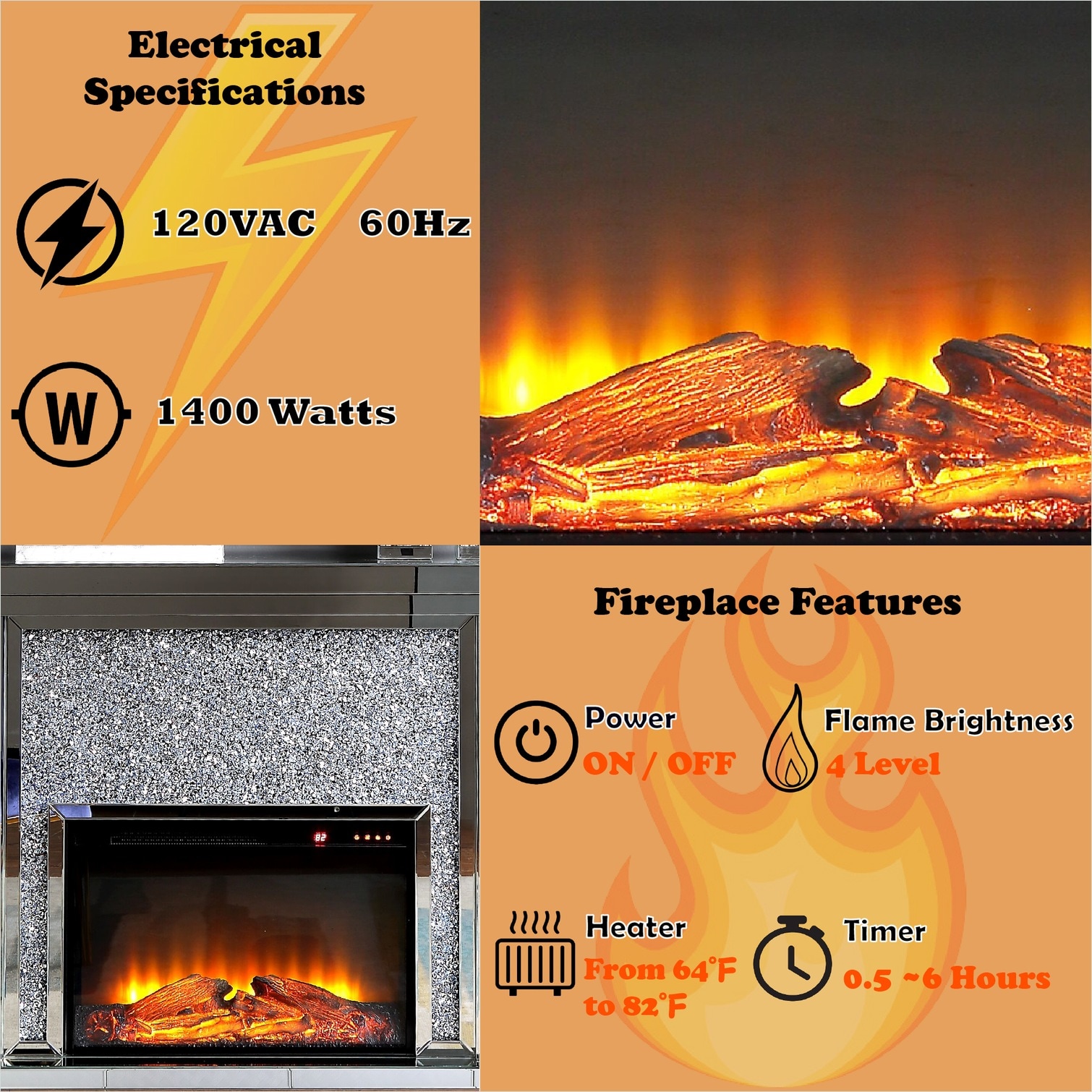Naturefalls 51GNNF1LMRLY Electric-Fireplaces - View #3