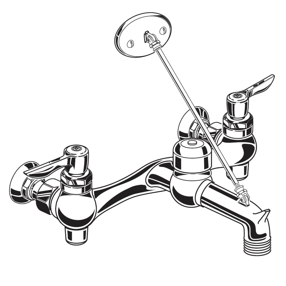 American Standard  8344.012 Wall Mounted Double Handle Service Faucet with Top Spout Brace