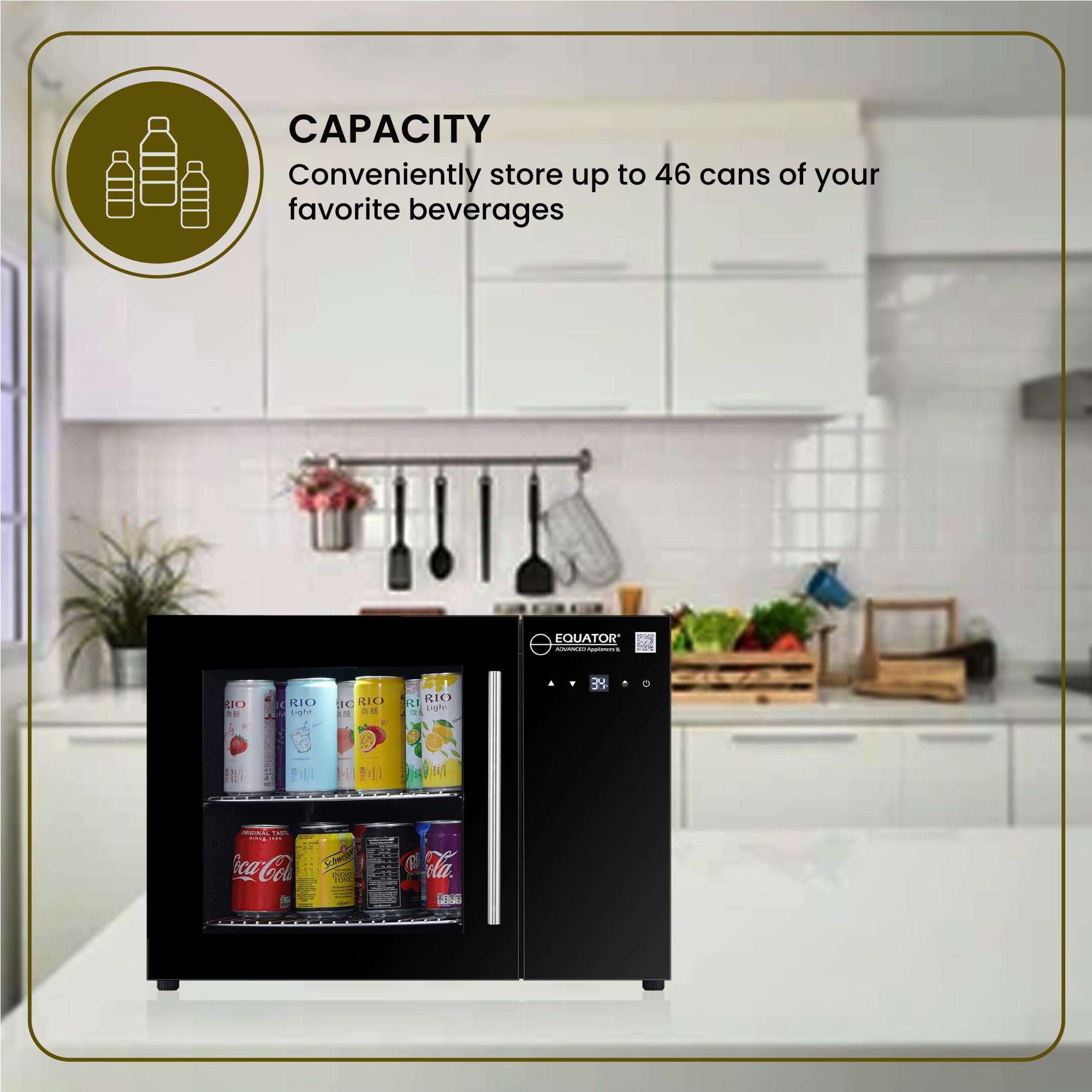 Equator Advanced Appliances 25-in W 40-Can Capacity Black Freestanding ...