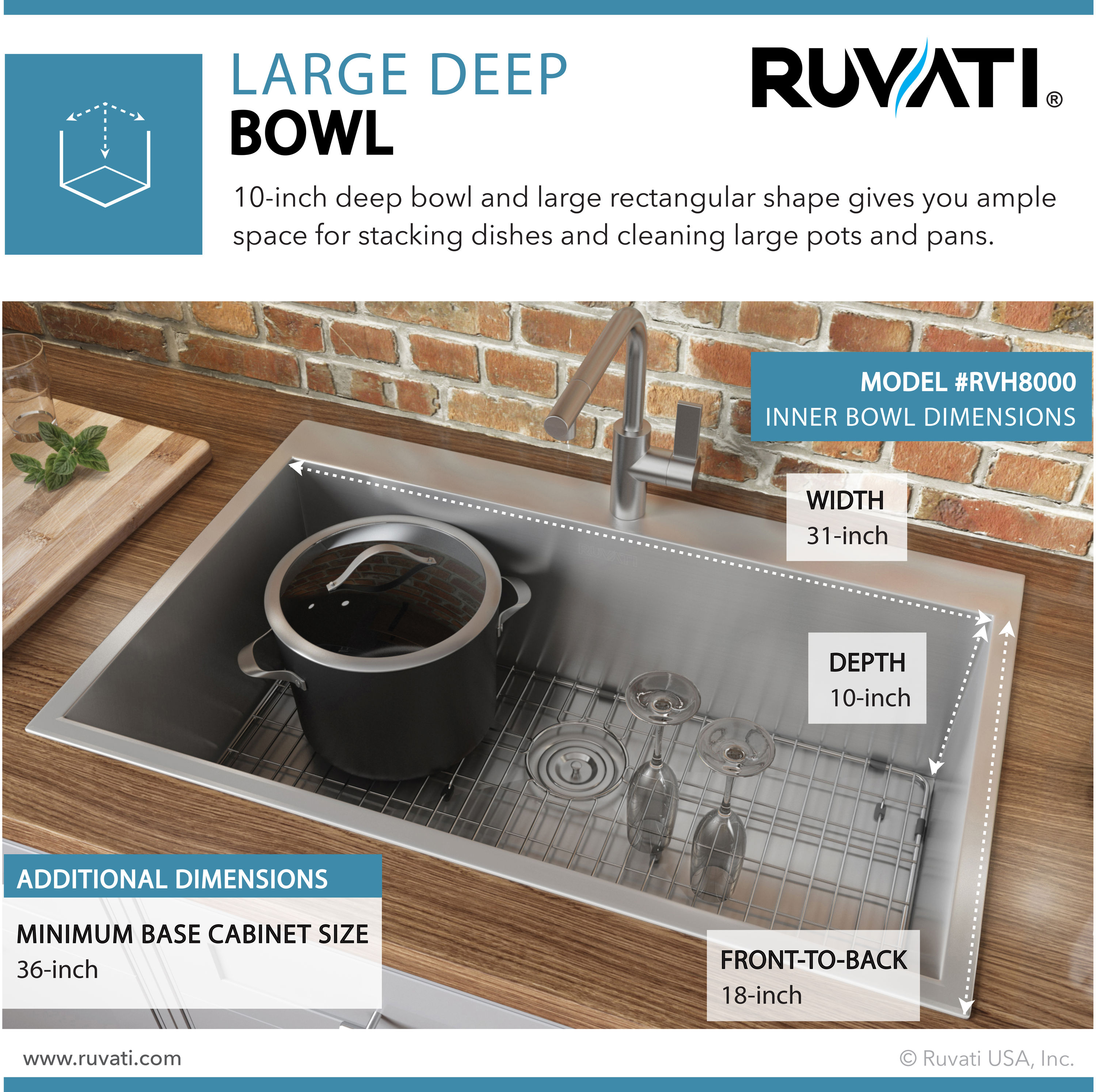 Ruvati RVH8000 Kitchen-Sinks - View #5