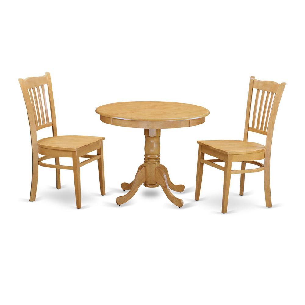 East West Furniture ANGR3-OAK-W Dining-Sets - View #3