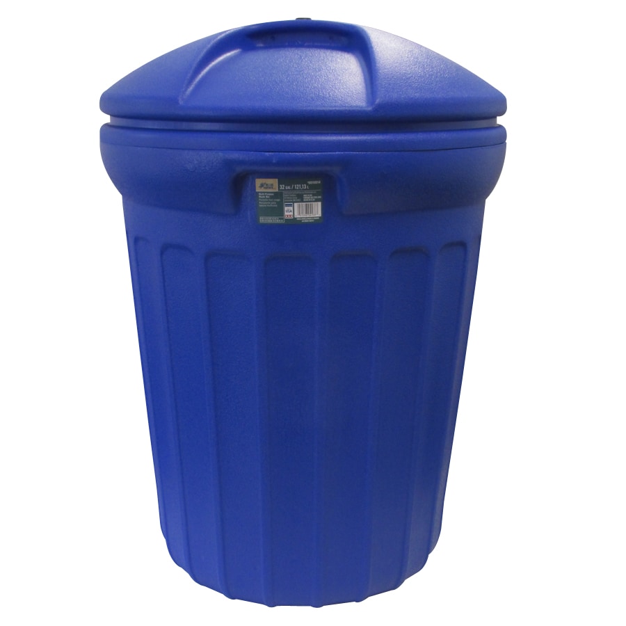 Rubbermaid Brute Outdoor Trash Can, Blue Resin, 44 Gal.