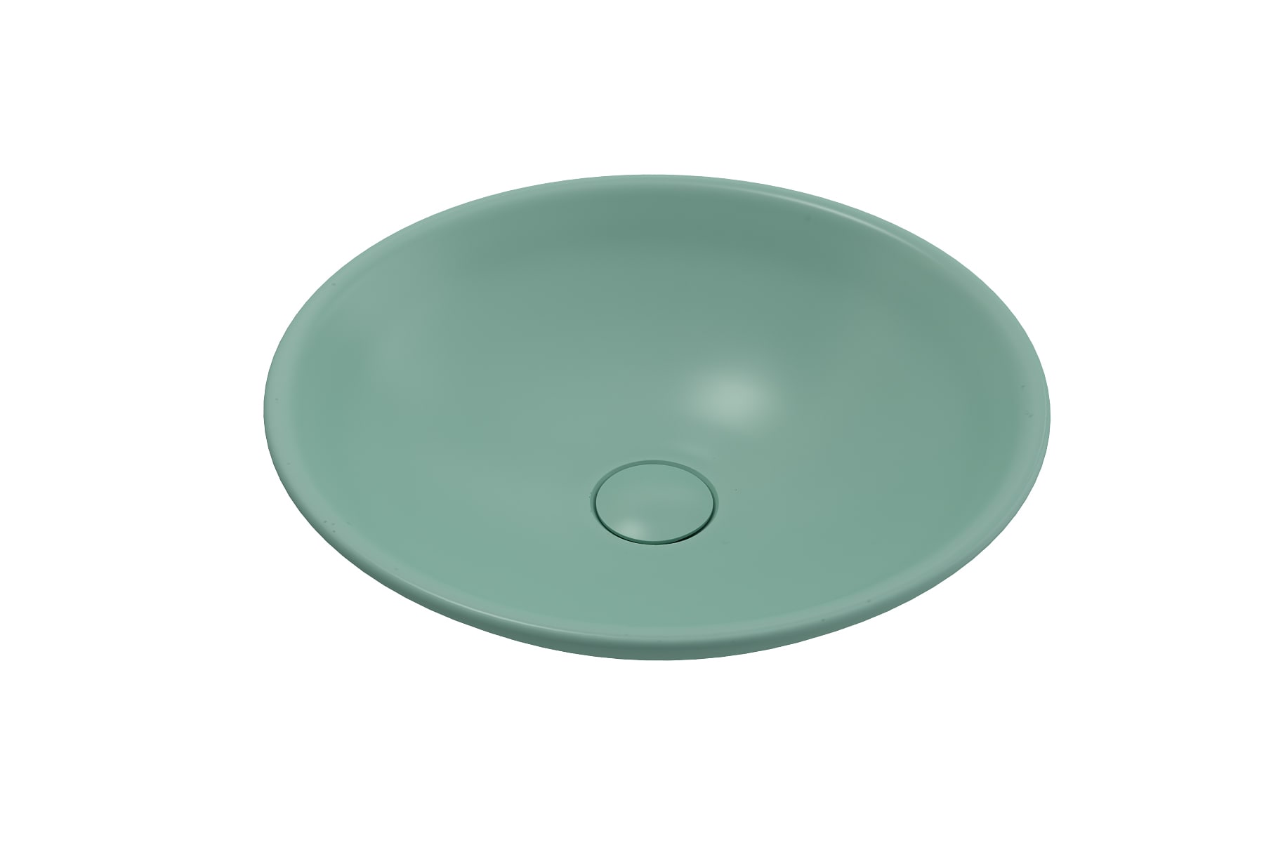 BOCCHI 1120-033-0125 Fire Clay 15.75-in Vessel Round Modern Matte Mint Green Bathroom Sink
