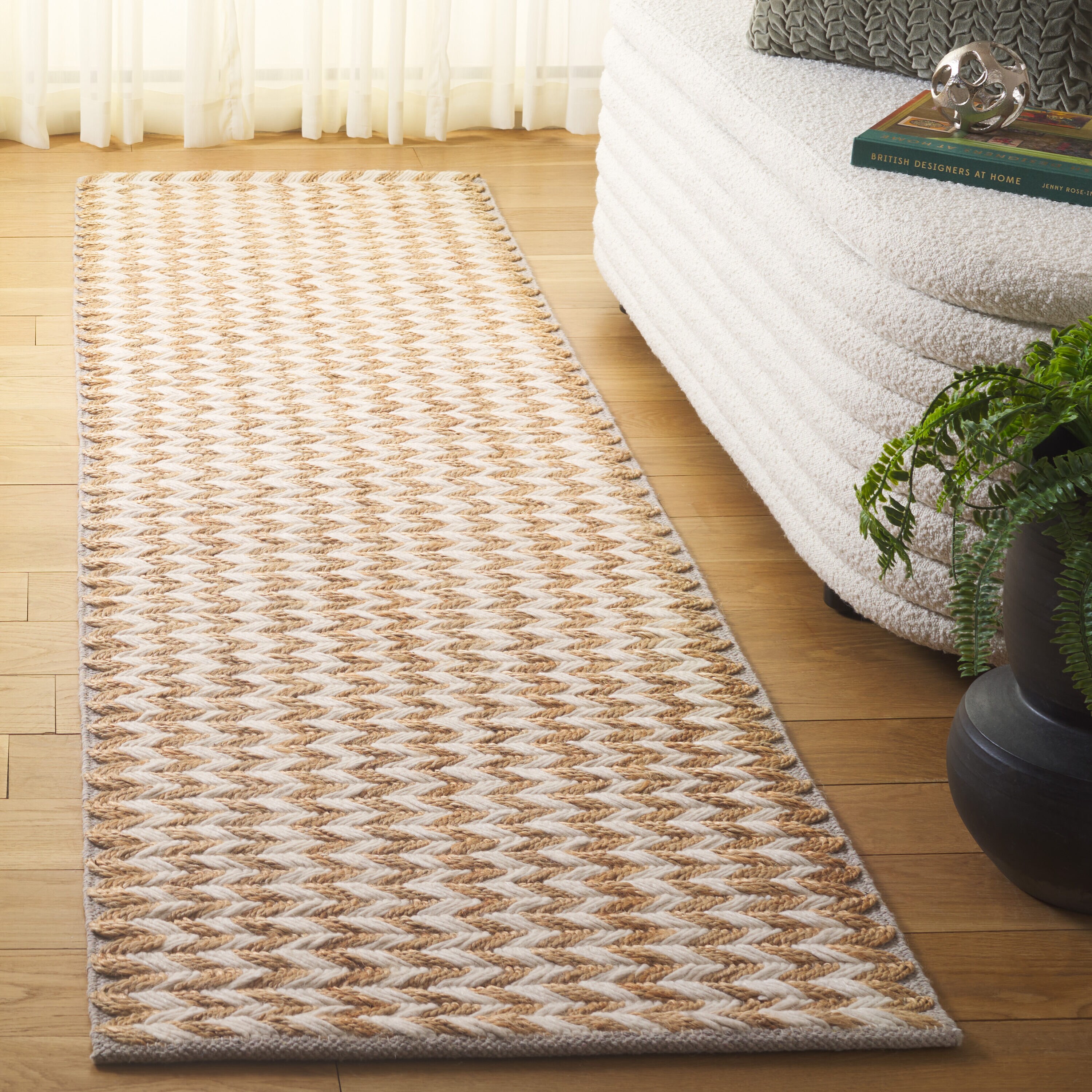  Natural Fiber 513 Natural/Ivory Contemporary 2ft-3in x 8ft Runner Rug