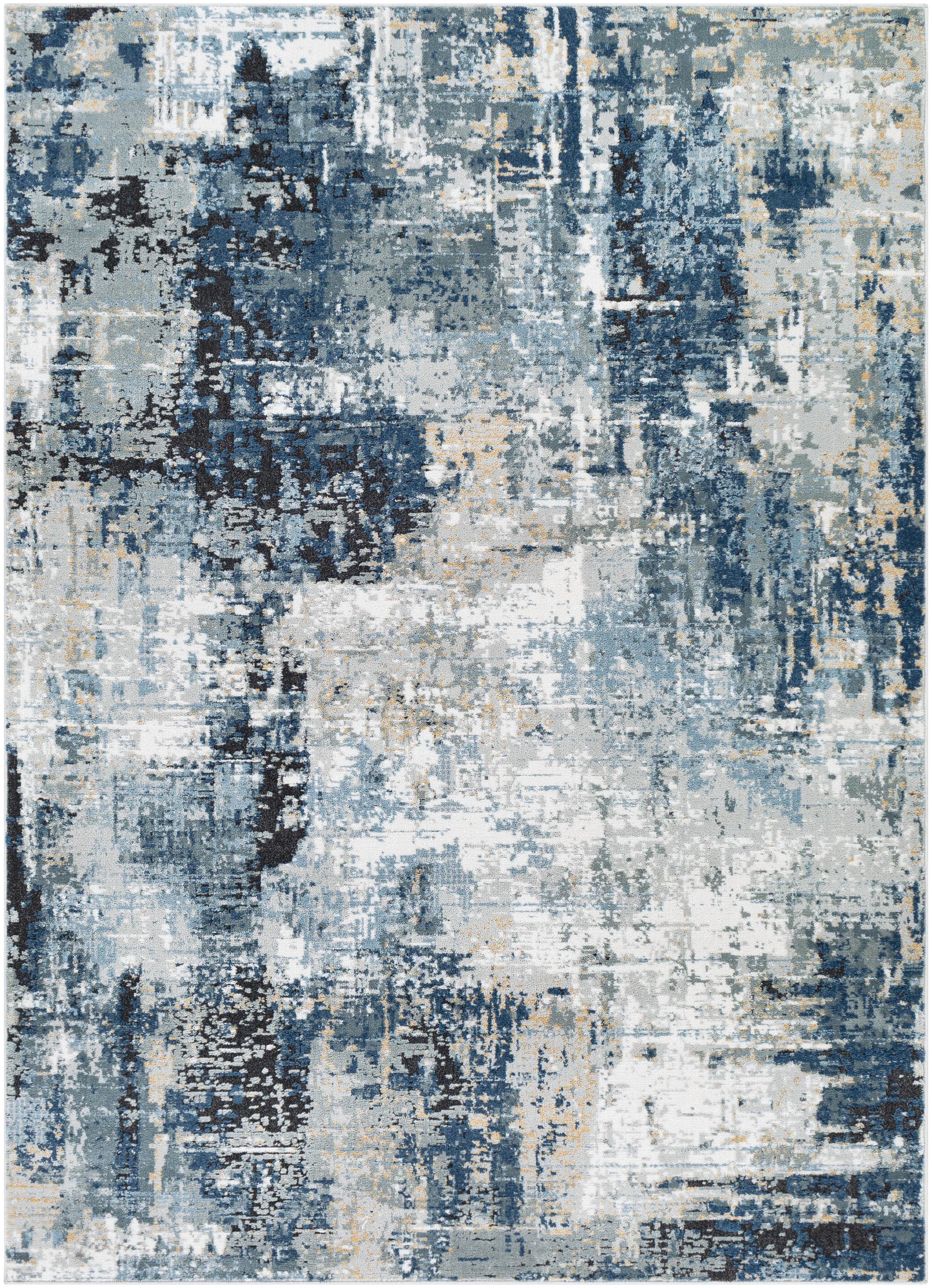 Cornwell Abstract Aqua/Navy Area Rug Steelside Rug Size: Rectangle 6'7 x 9