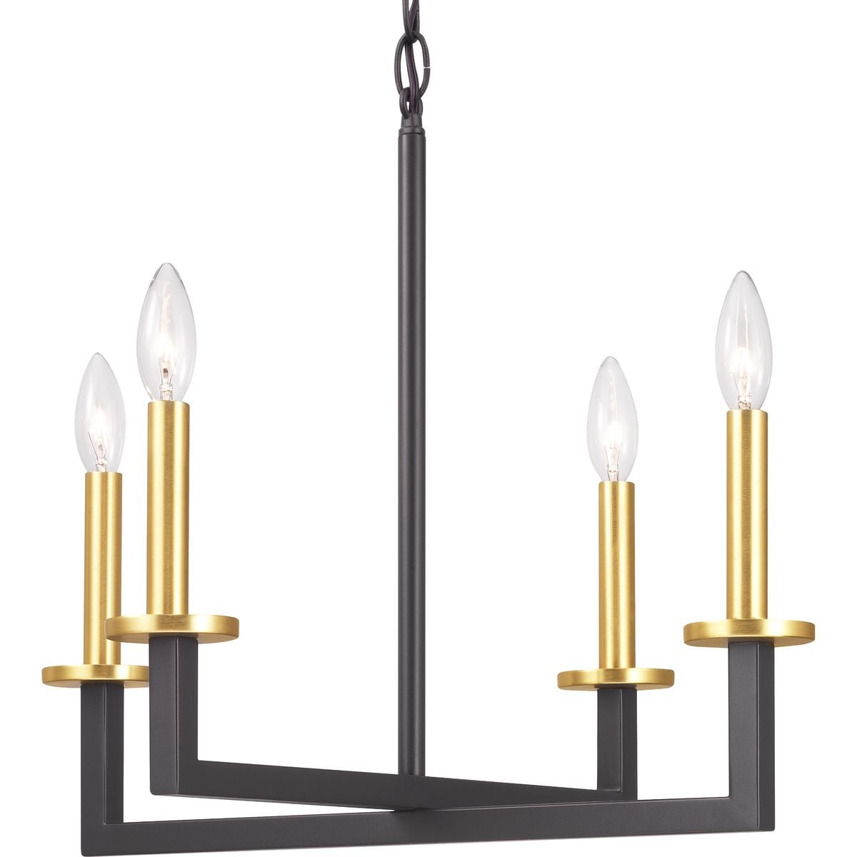 Black and Gold 5-Light Geometric Chandelier