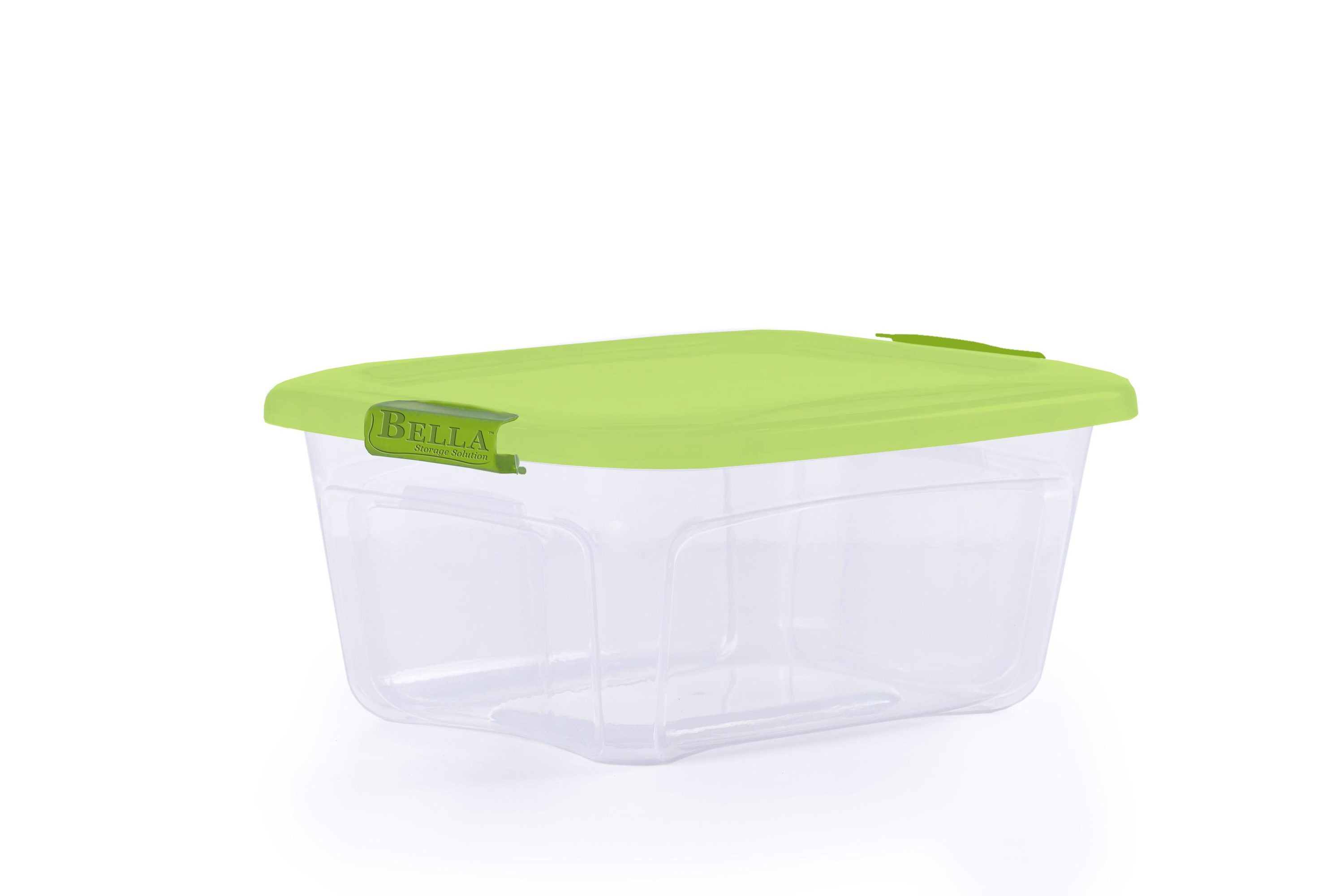 Style Selections BELLW11250303-1 3-Pack Bella Storage Solution 1.25-Gallons (5-Quart) Clear/Tint Green Tote with Latching Lid